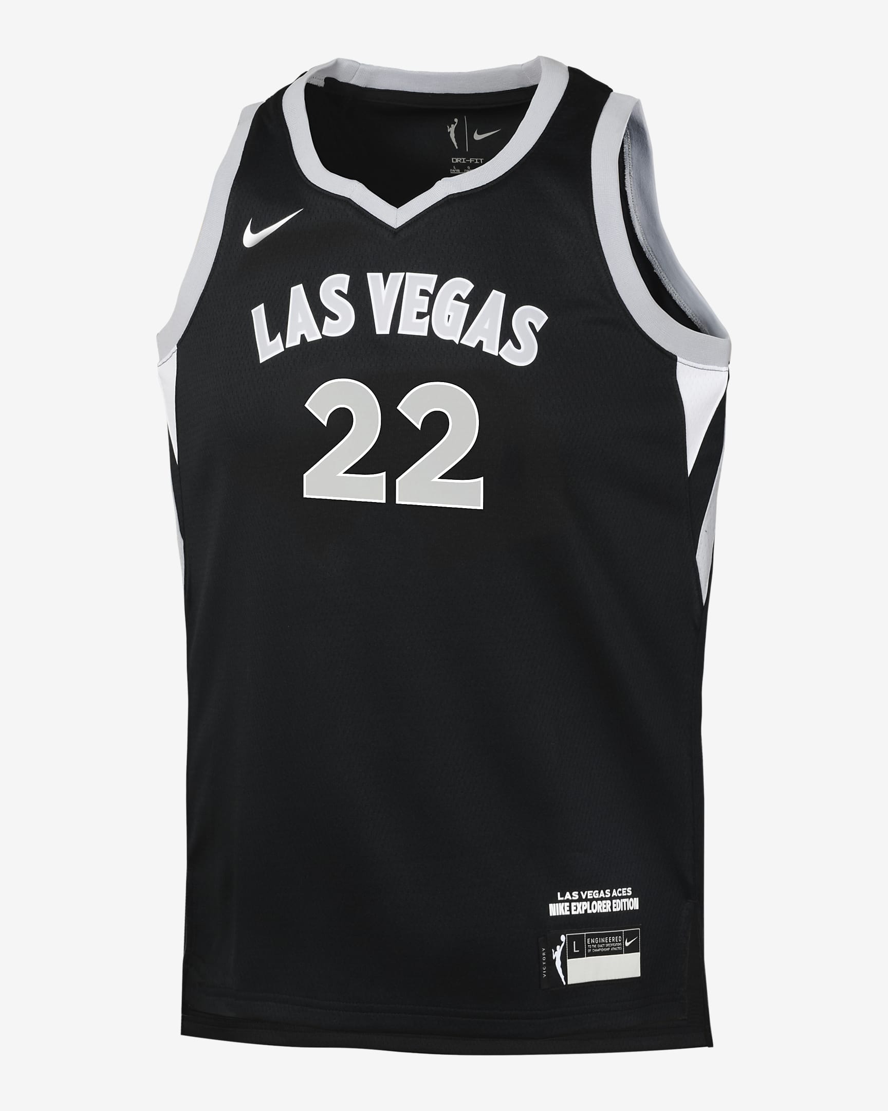 A'ja Wilson Las Vegas Aces 2024 Explorer Edition Big Kids' (Boys') Nike Dri-FIT WNBA Swingman Jersey - Black