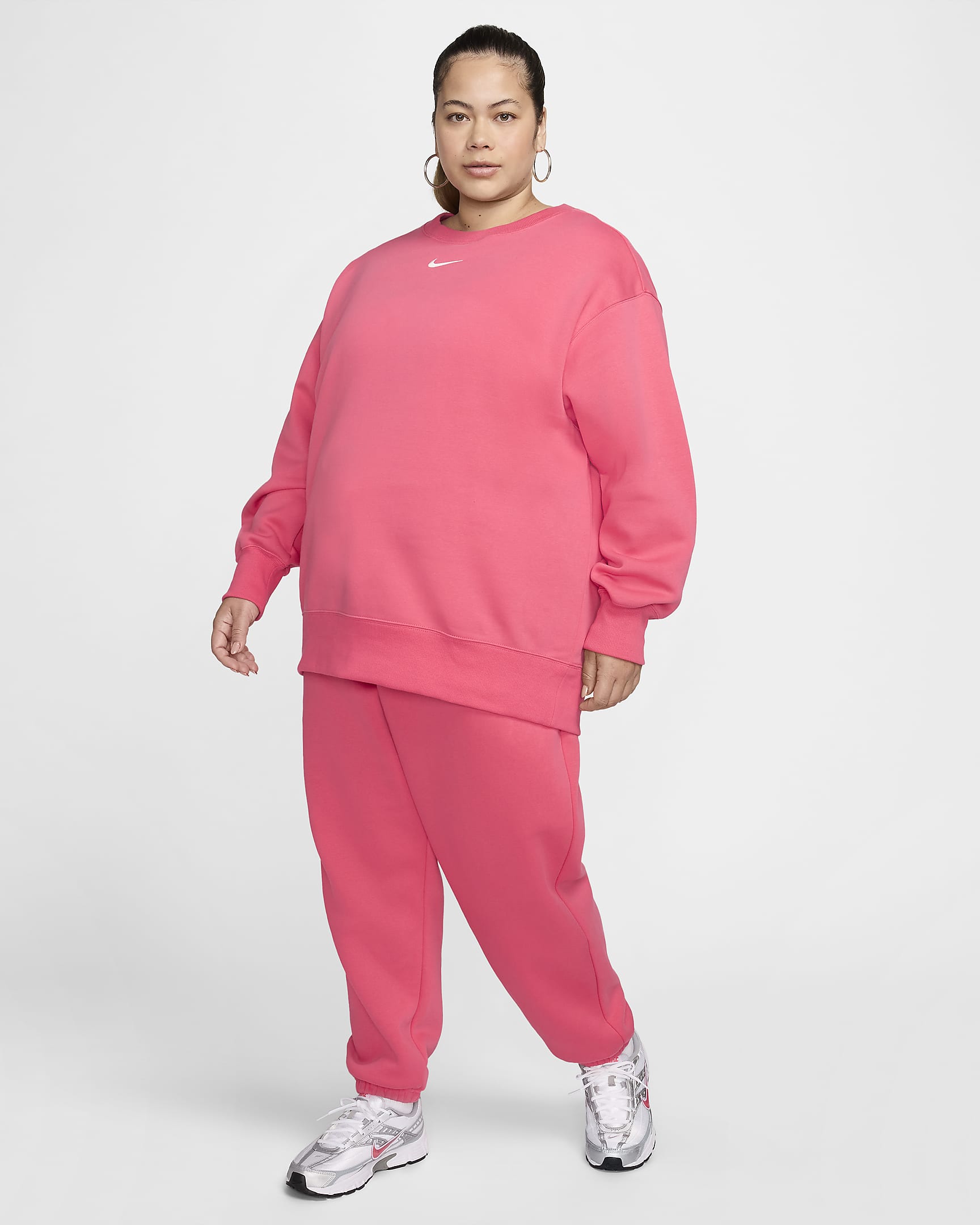 Pantaloni tuta oversize a vita alta Nike Sportswear Phoenix Fleece (Plus size) – Donna - Aster Pink/Sail