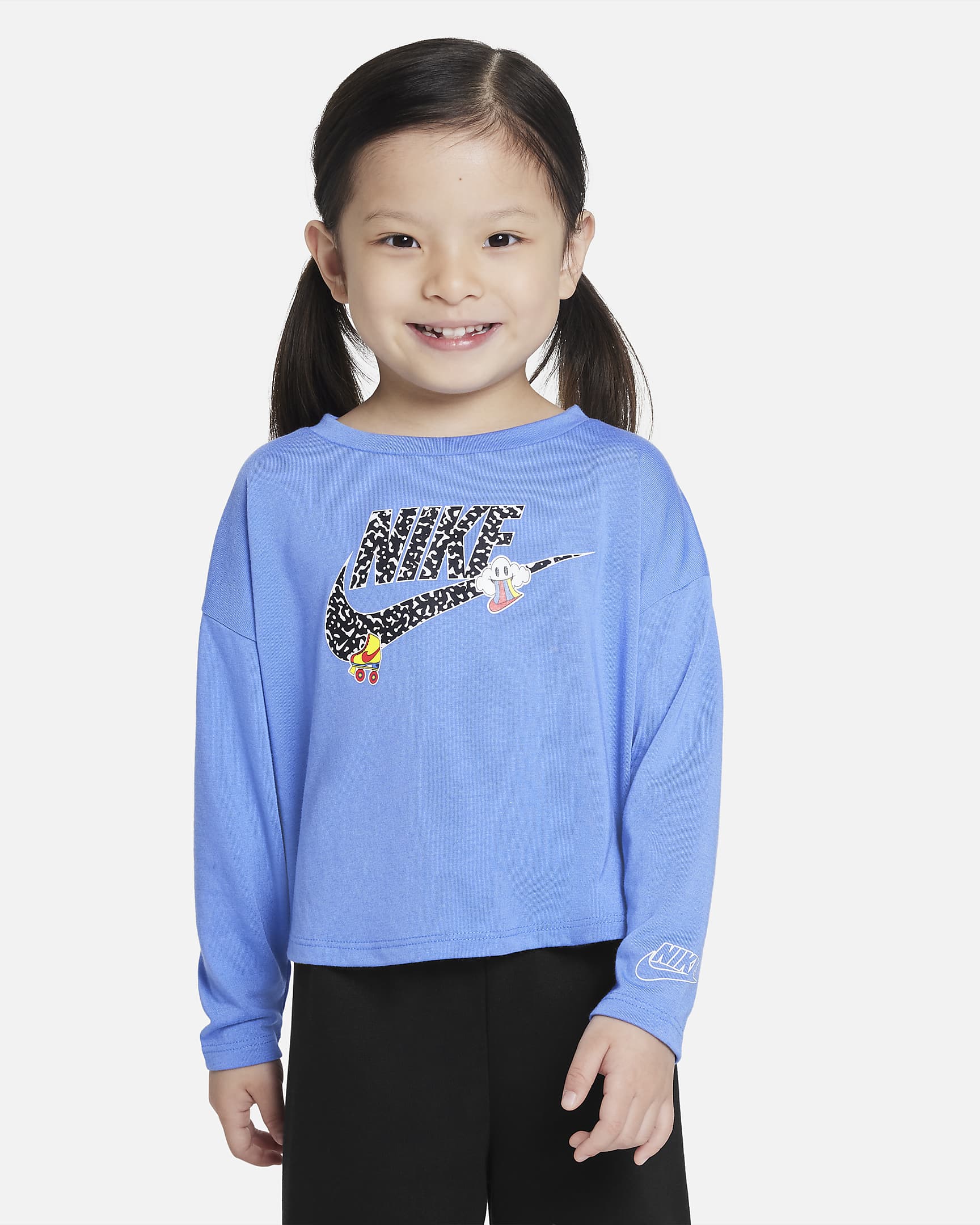 Nike Notebook Print Long Sleeve Knit Top Toddler Top - Polar