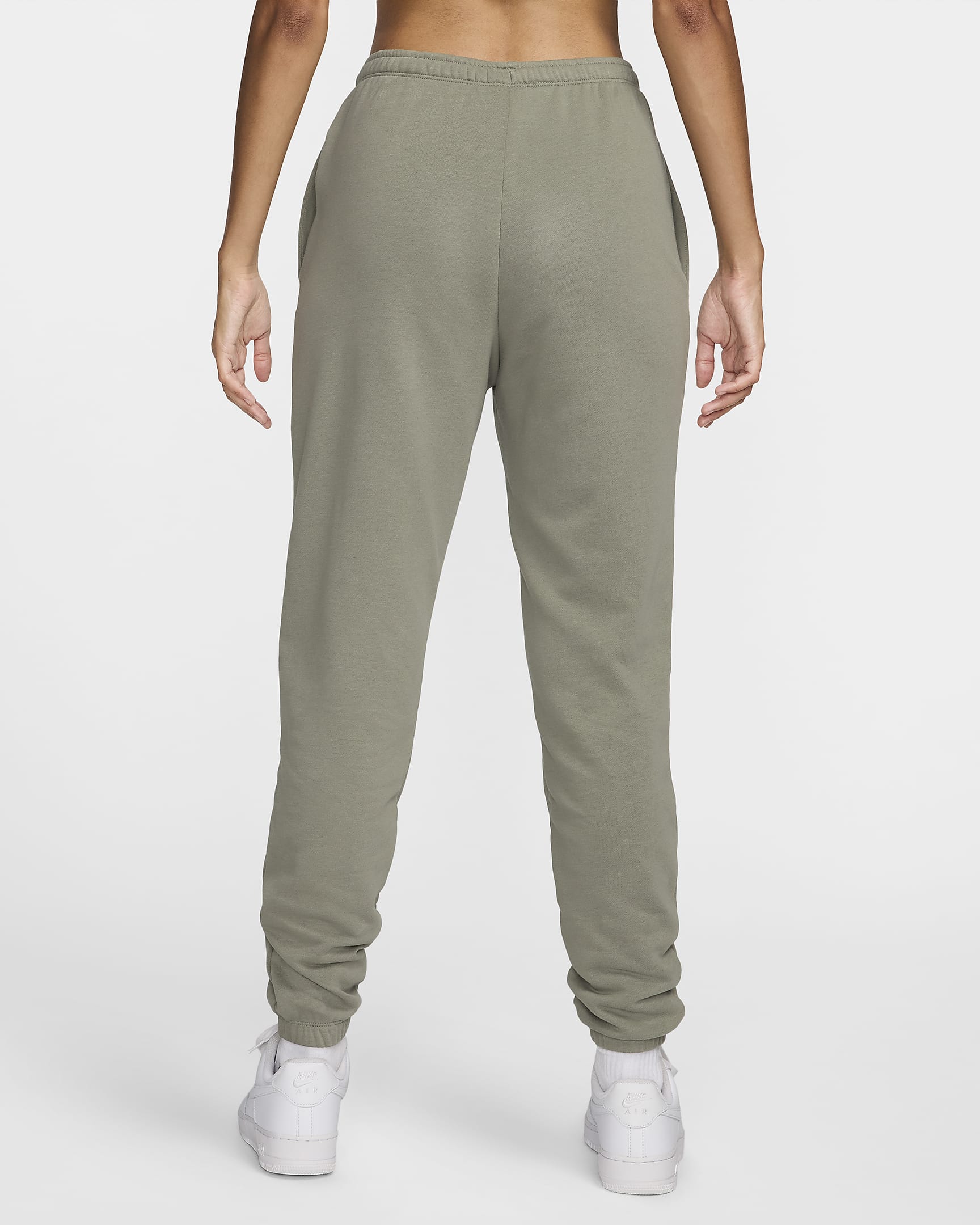 Nike Sportswear Chill Terry sweatpants i frotté med høyt liv og smal passform til dame - Light Army/Sail