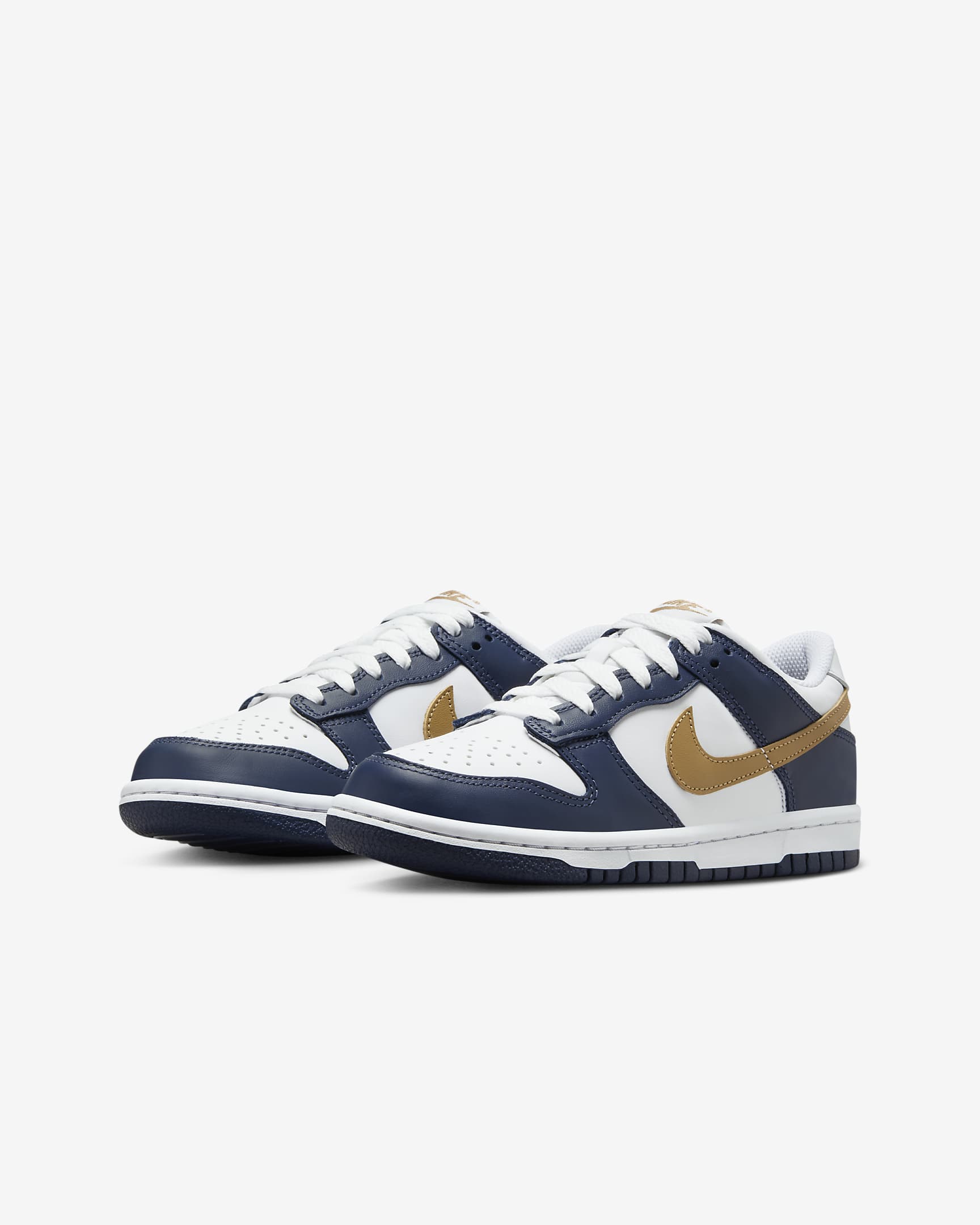 Buty dla dużych dzieci Nike Dunk Low - Biel/Midnight Navy/Wheat