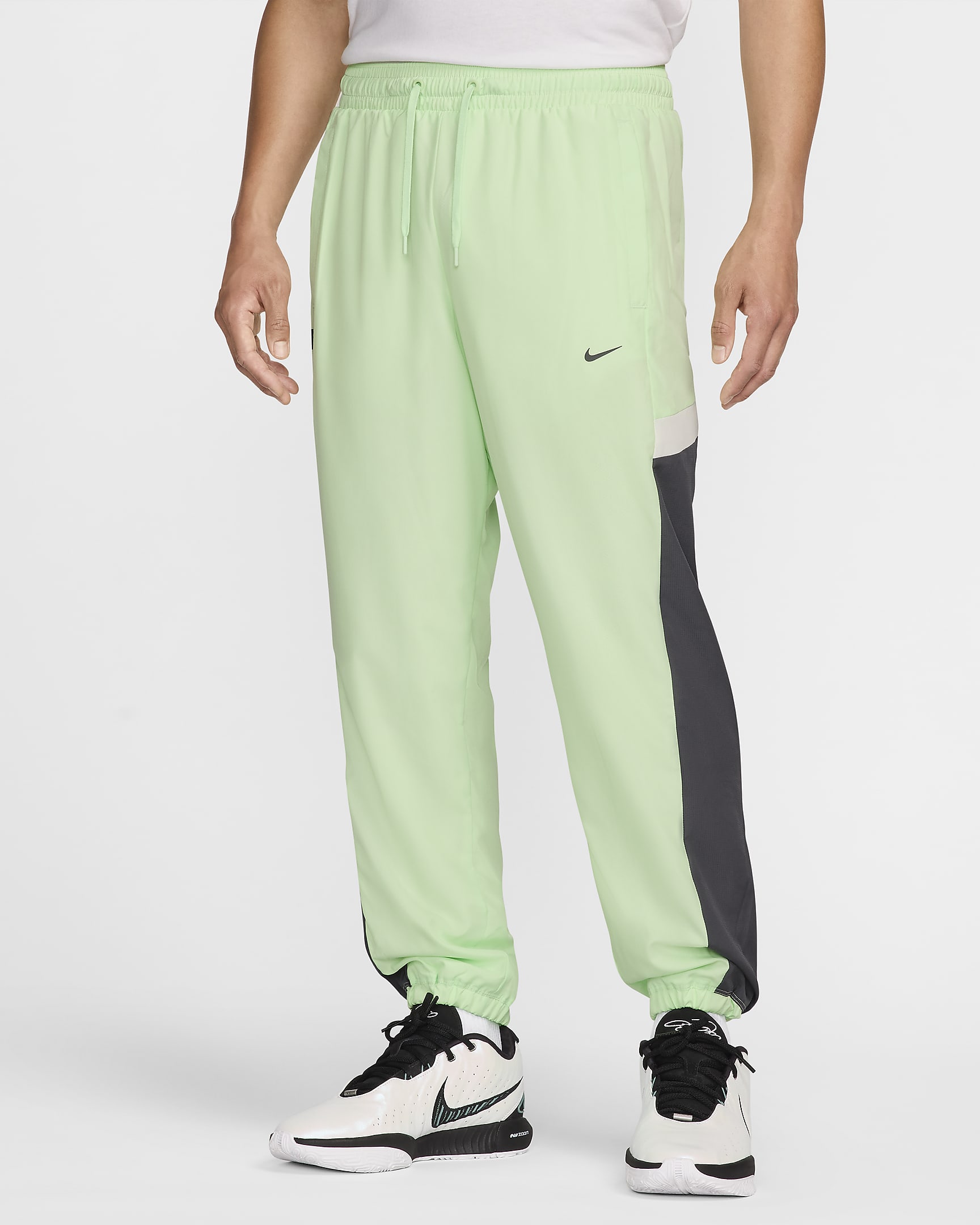 Nike Icon Men's Woven Basketball Pants - Vapor Green/Iron Grey/Sail/Iron Grey