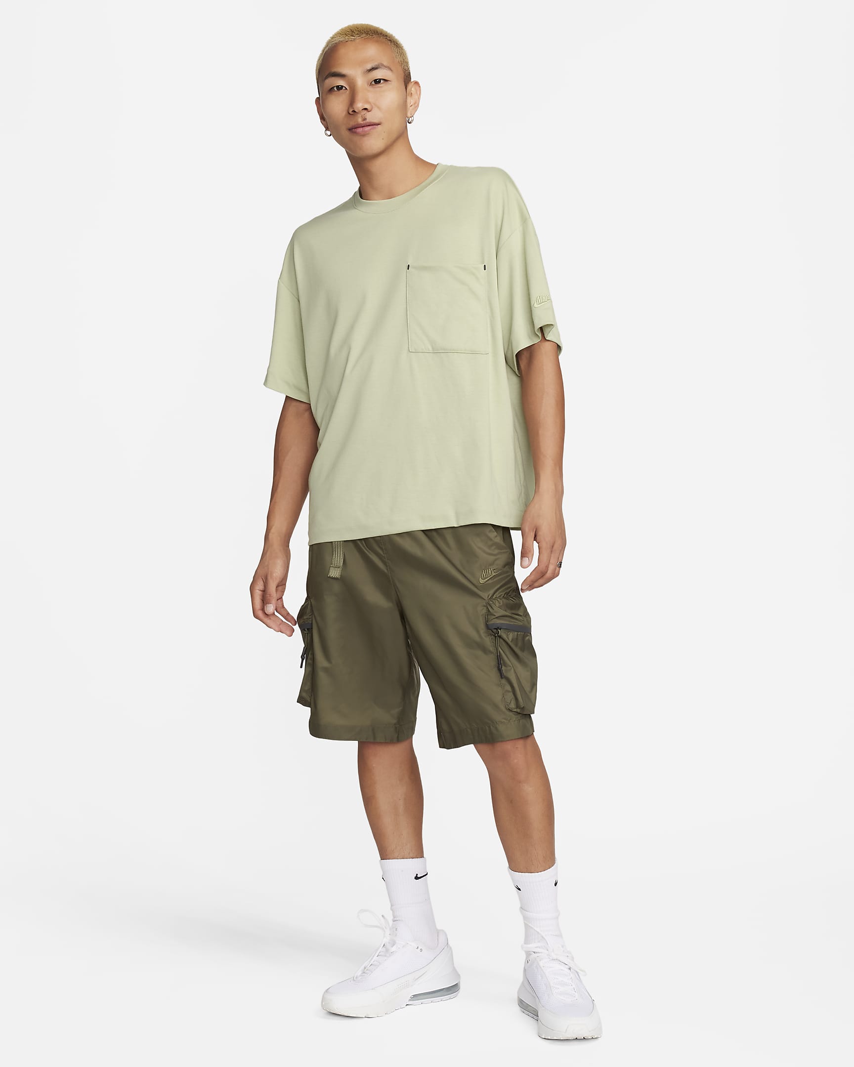 Nike Sportswear Tech Pack Men's Dri-FIT Short-Sleeve Top - Olive Aura/Black/Olive Aura