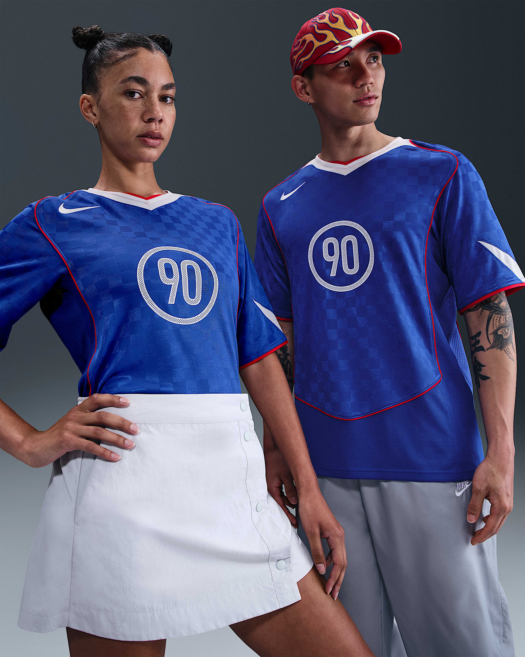 Nike Total 90 Men's Dri-FIT Soccer Jersey - Game Royal/White/Sport Red/White
