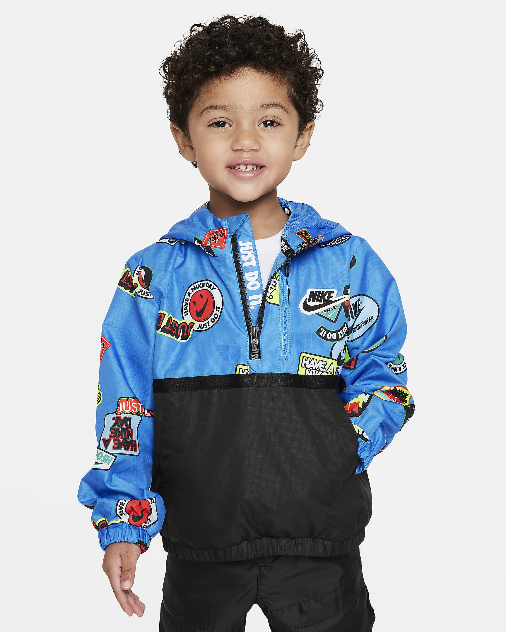 Nike Half-Zip Print Blocked Anorak Toddler Jacket. Nike.com