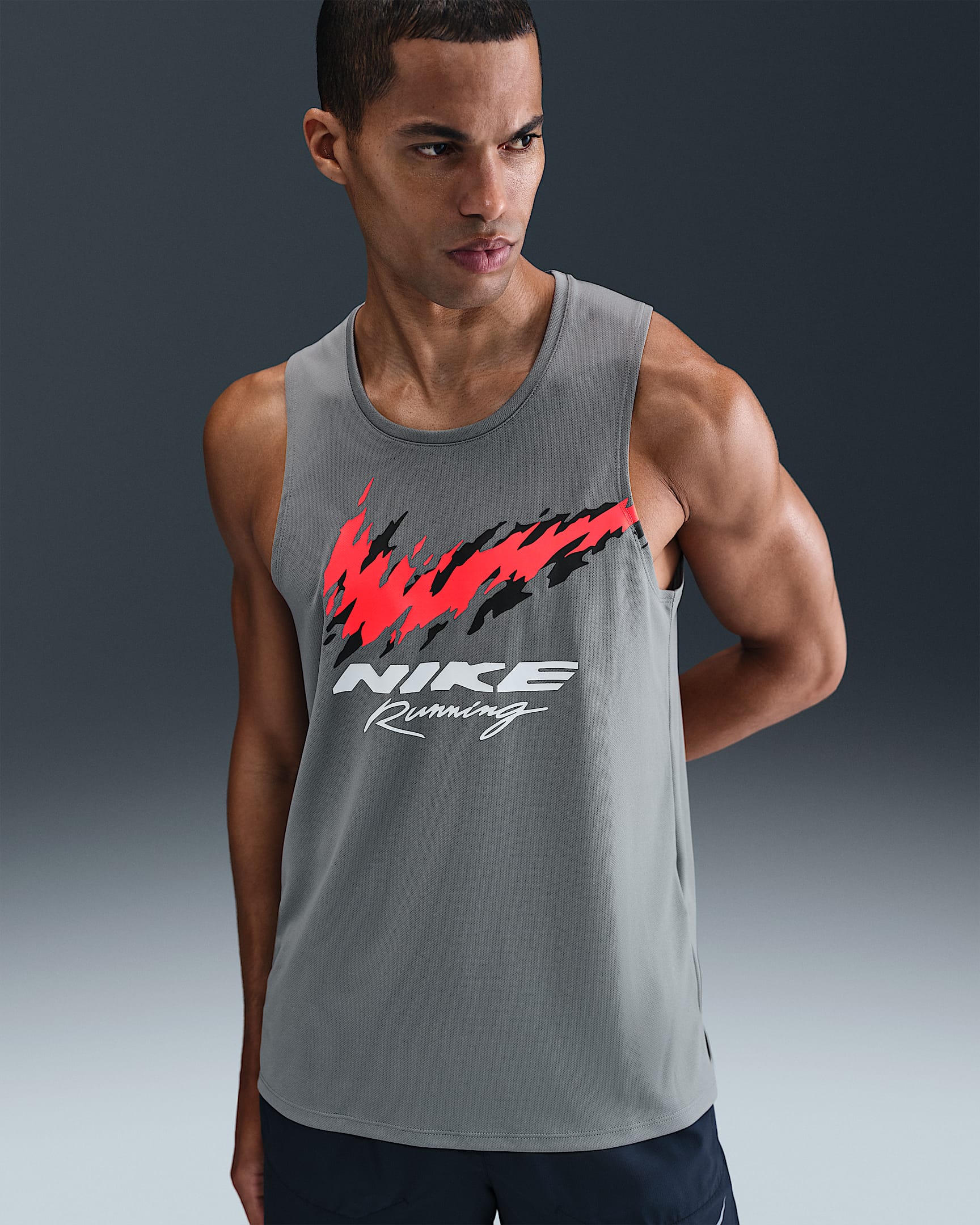 Camiseta de tirantes de correr Dri-FIT para hombre Nike Miler - Gris humo
