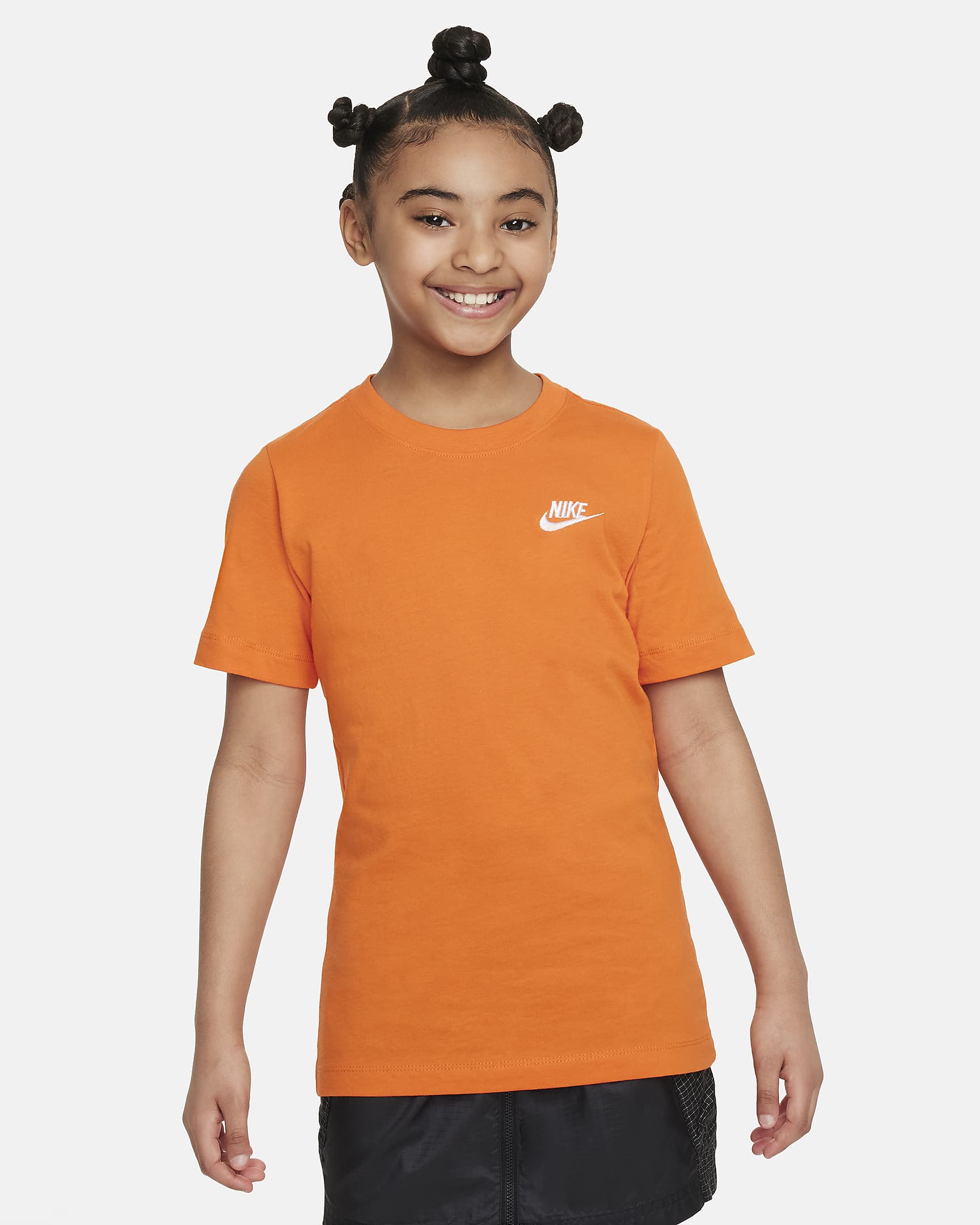 Nike Sportswear Older Kids' T-Shirt - Safety Orange/White