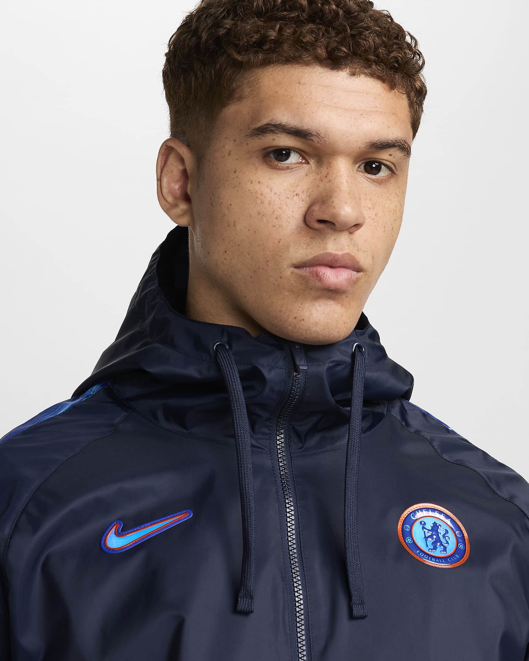 Survêtement tissé à capuche Nike Football Chelsea FC pour homme - Obsidian/Obsidian/Blanc