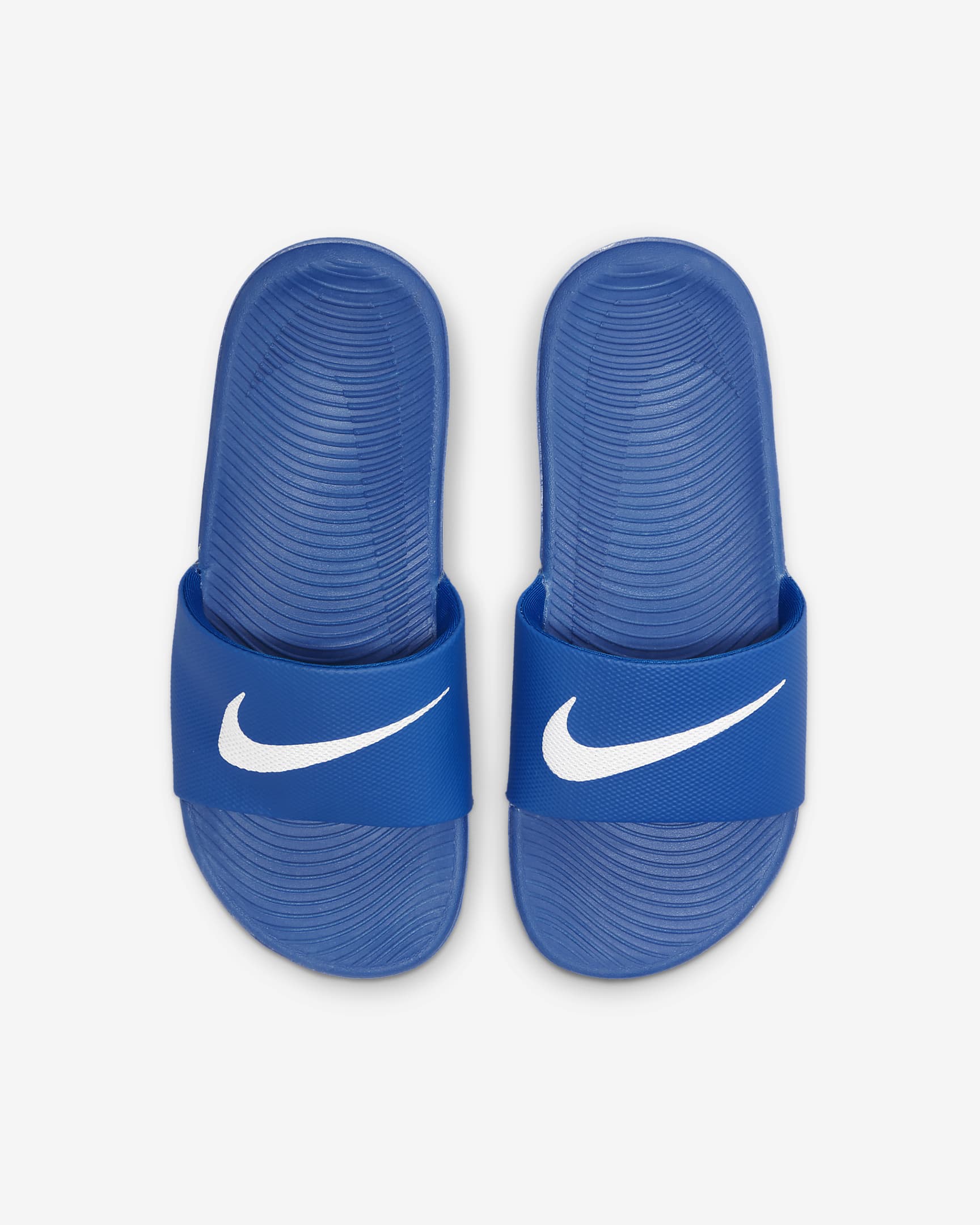 Claquette Nike Kawa pour enfant/ado - Hyper Cobalt/Blanc