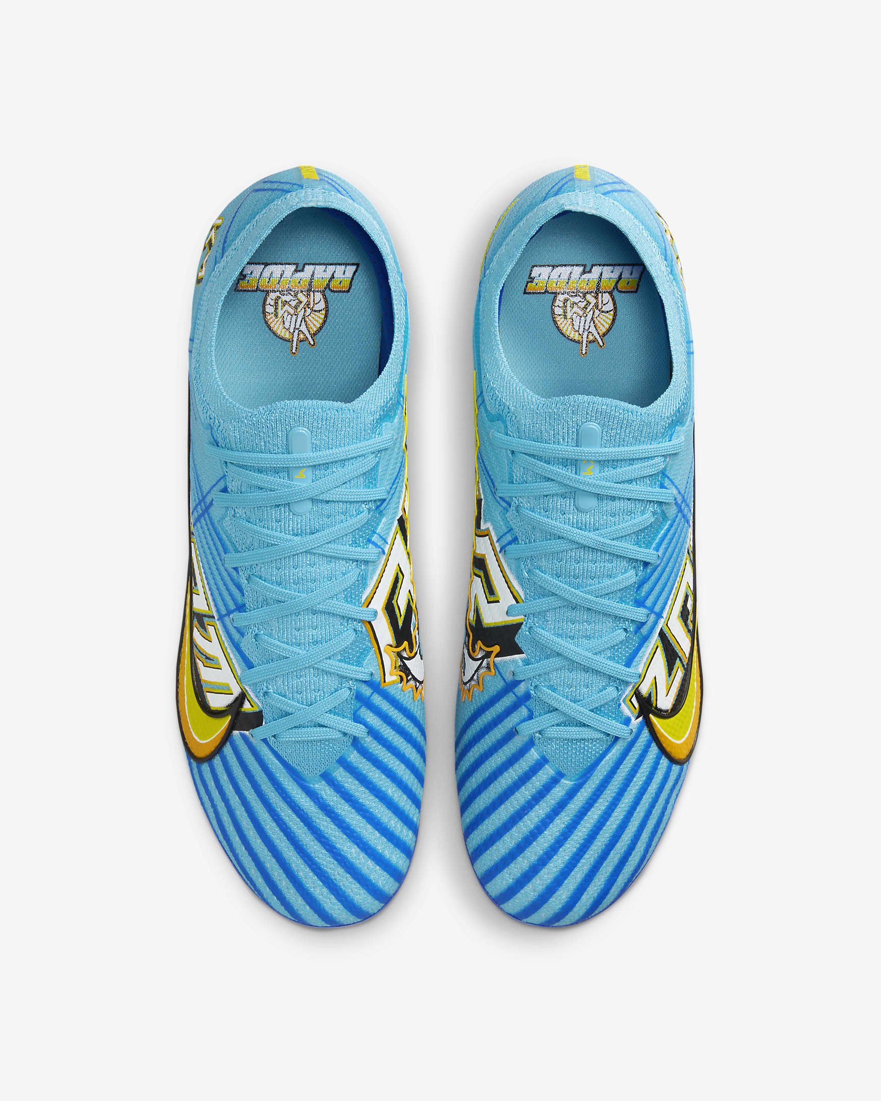 Calzado de fútbol para terreno firme Nike Zoom Mercurial Vapor 15 Elite Kylian Mbappé FG - Azul báltico/Blanco