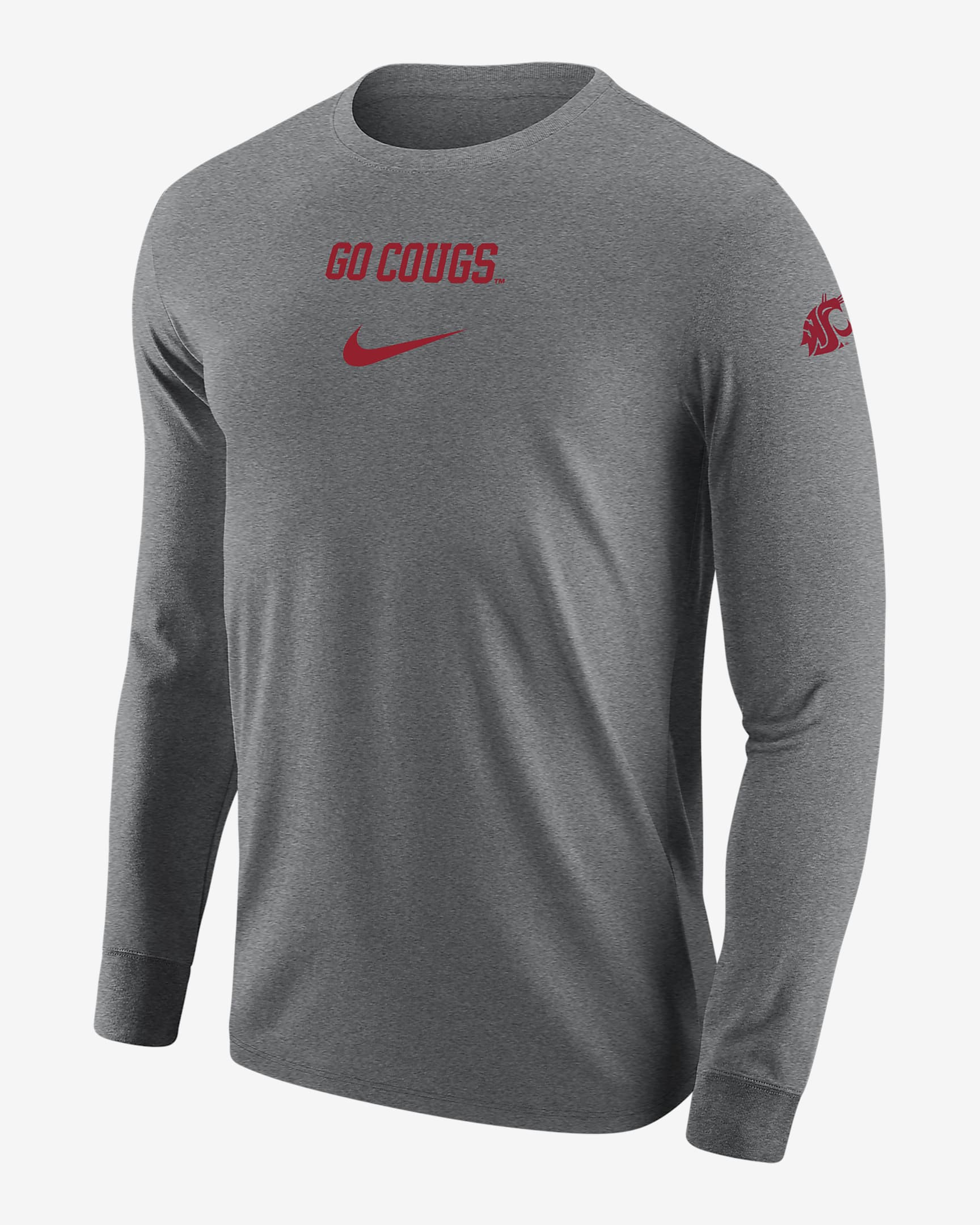 Washington State Men's Nike College Long-Sleeve T-Shirt - Dark Grey Heather