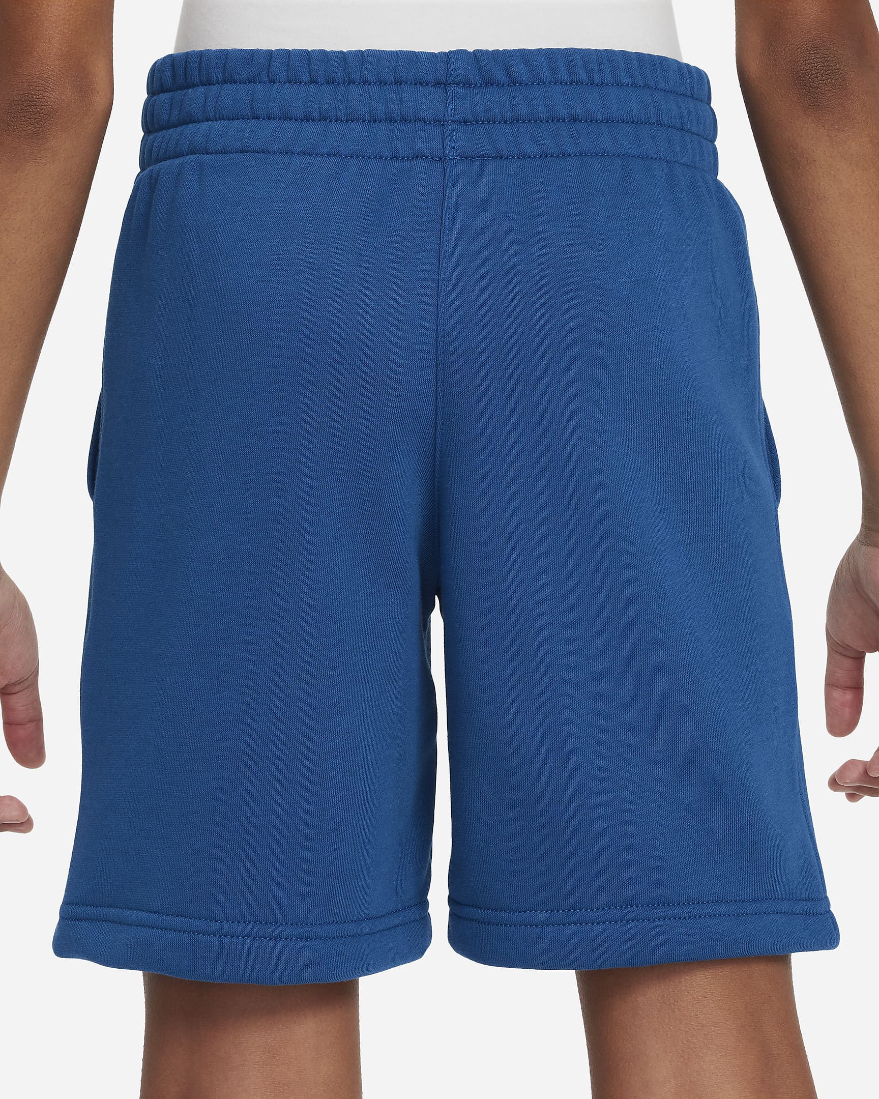 Nike Sportswear Club Fleece Older Kids' French Terry Shorts - Court Blue/White