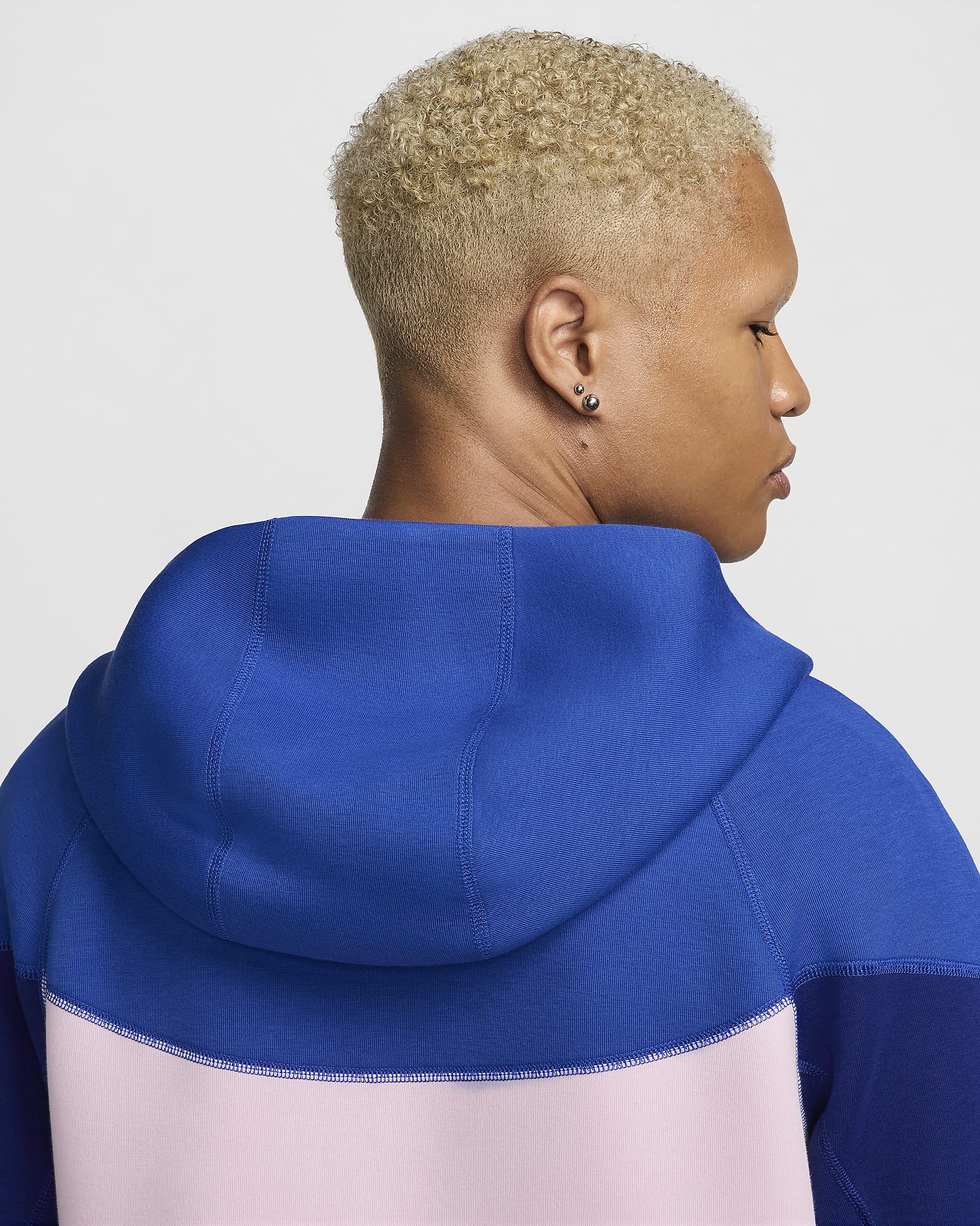 Sweat à capuche entièrement zippé Nike Sportswear Tech Fleece Windrunner pour Homme - Game Royal/Pink Foam/Deep Royal Blue/Hyper Pink