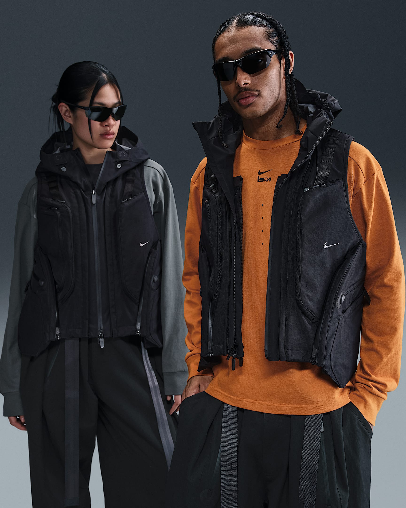 Modulväst Nike ISPA - Svart/Svart/Iron Grey