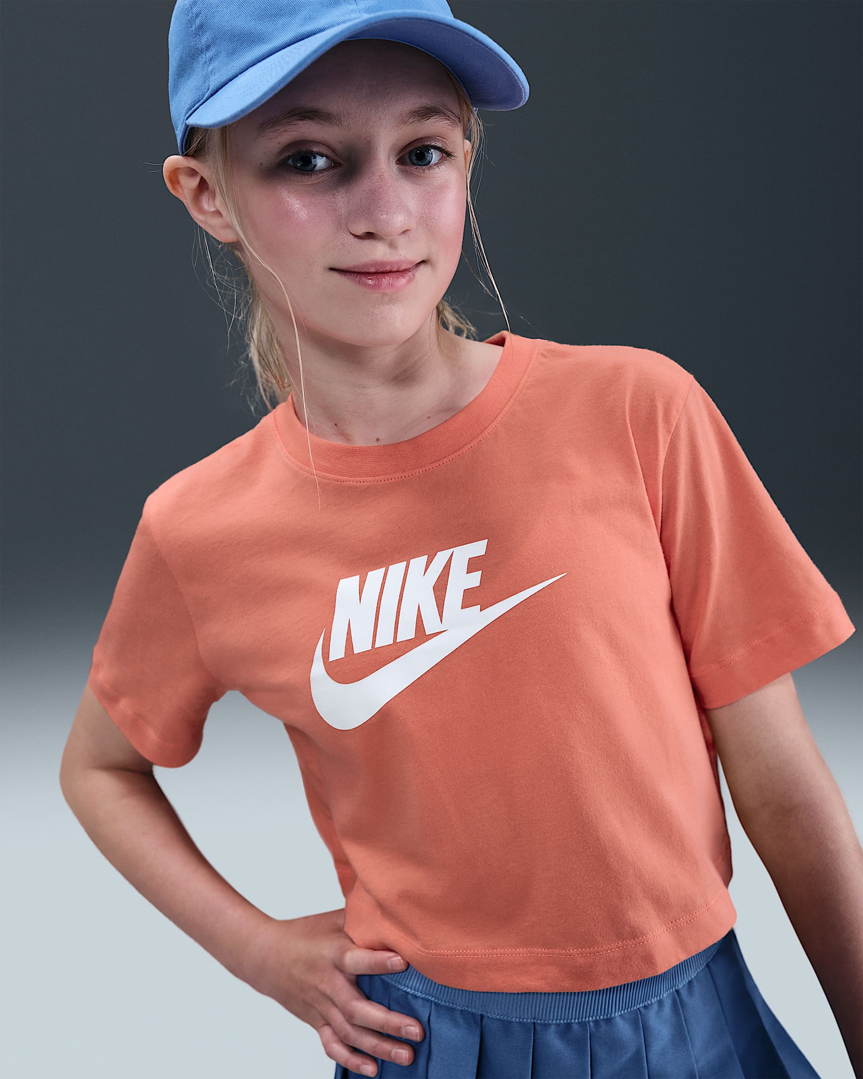 Nike Sportswear Older Kids' (Girls') Cropped T-Shirt - Light Wild Mango