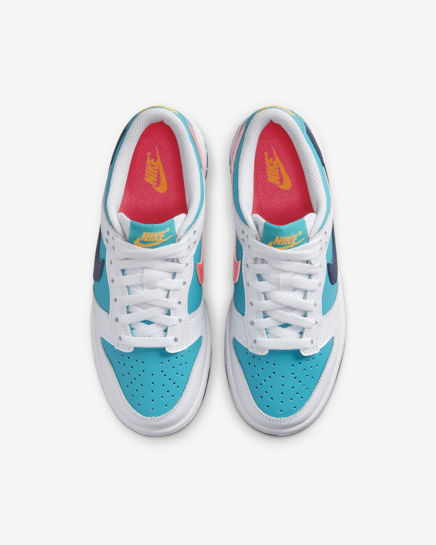 Nike Dunk Low Older Kids' Shoes - Dusty Cactus/White/Racer Pink/Thunder Blue