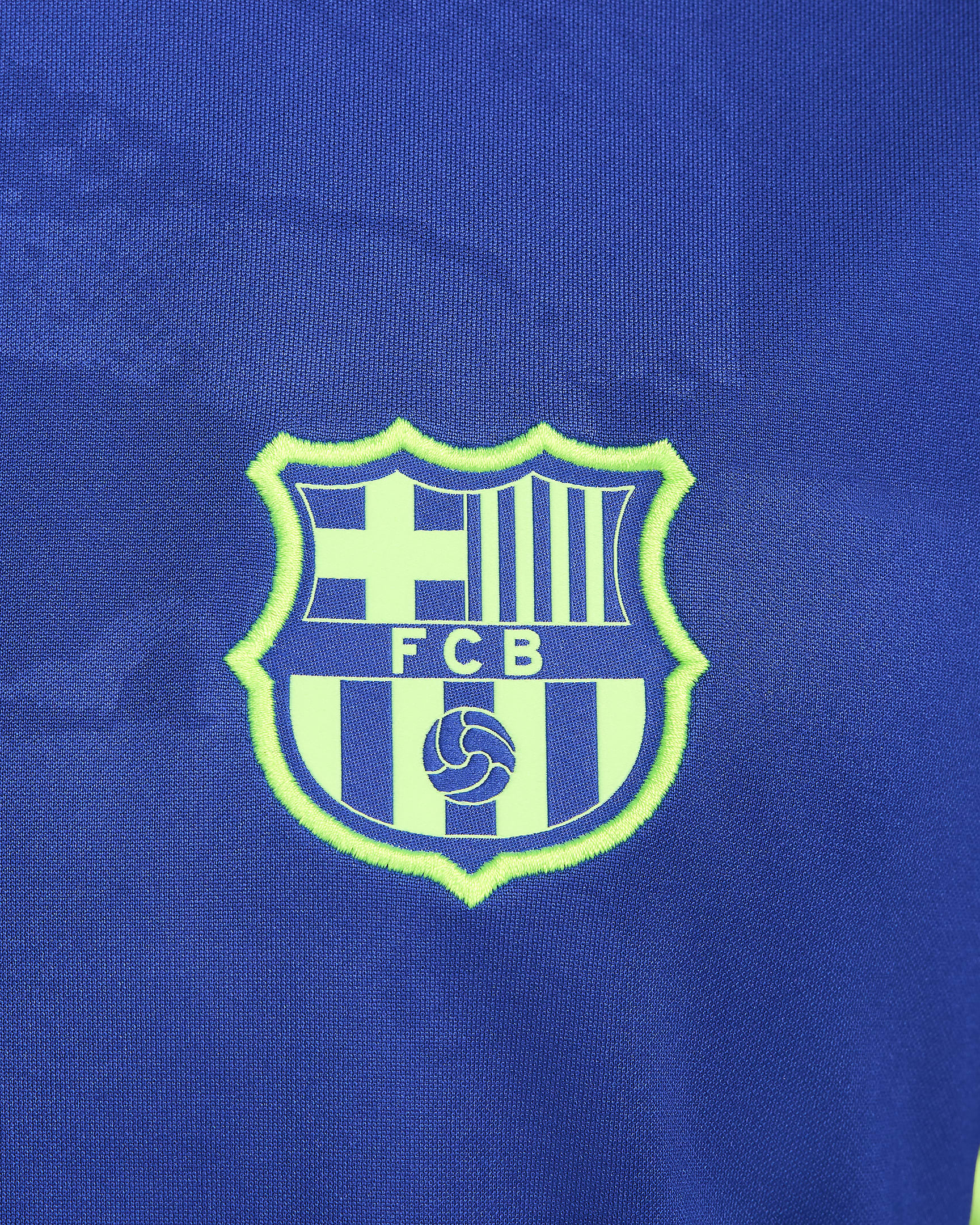 Pánské třetí předzápasové fotbalové tričko Nike Dri-FIT FC Barcelona Academy Pro - Old Royal/Old Royal/Lime Blast/Lime Blast