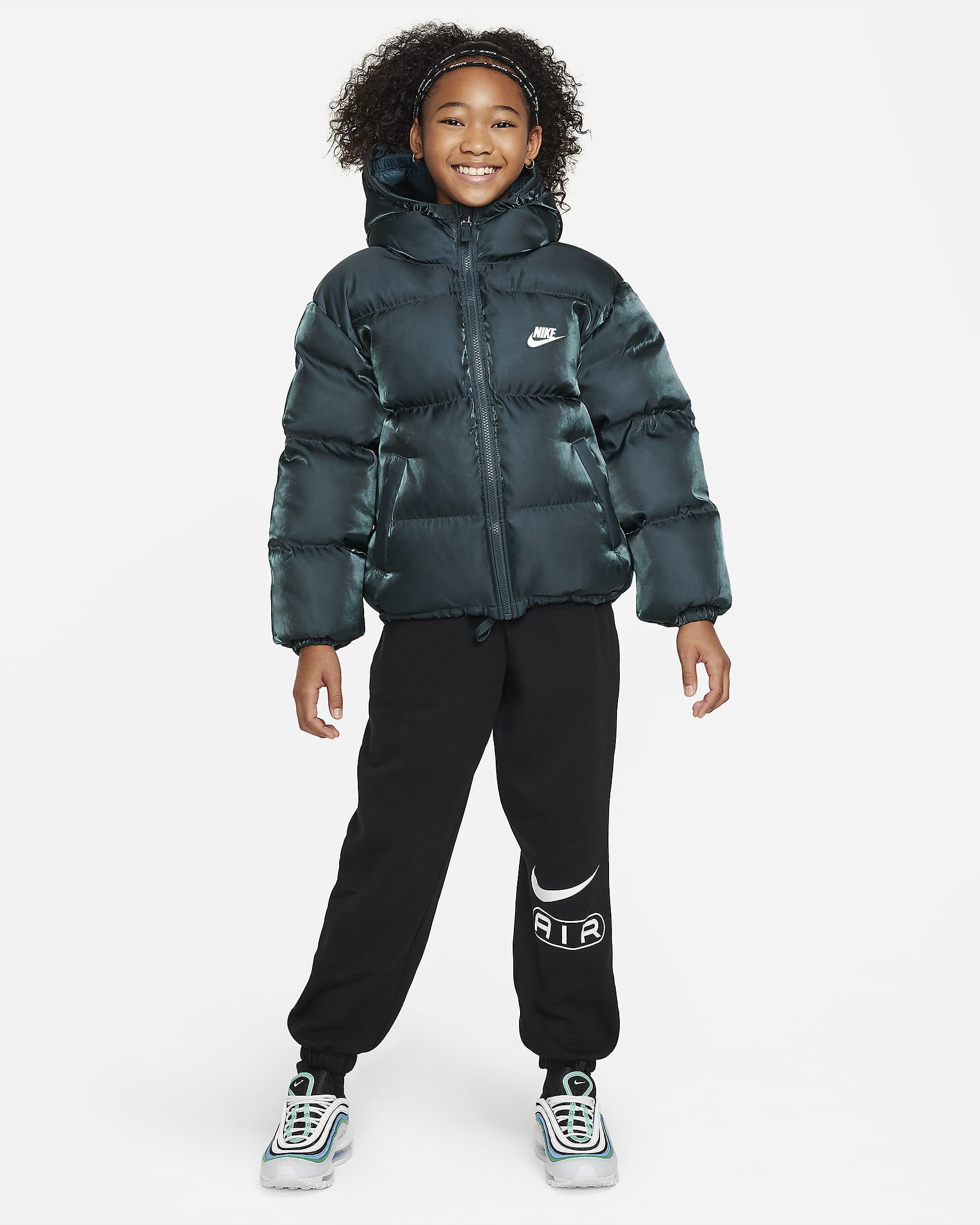 Nike Sportswear Therma-FIT Synthetic Fill Big Kids' Loose Hooded Jacket ...
