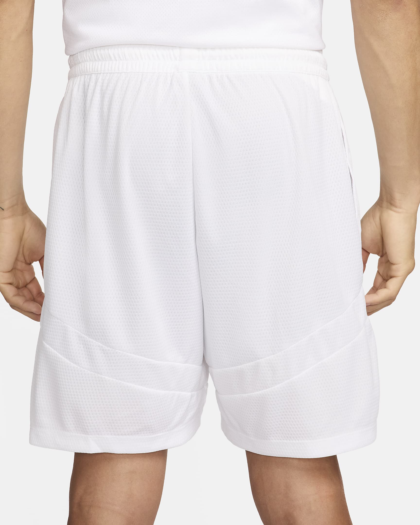 Basketshorts Nike Icon med Dri-FIT 20 cm för män - Vit/Vit/Vit/Svart