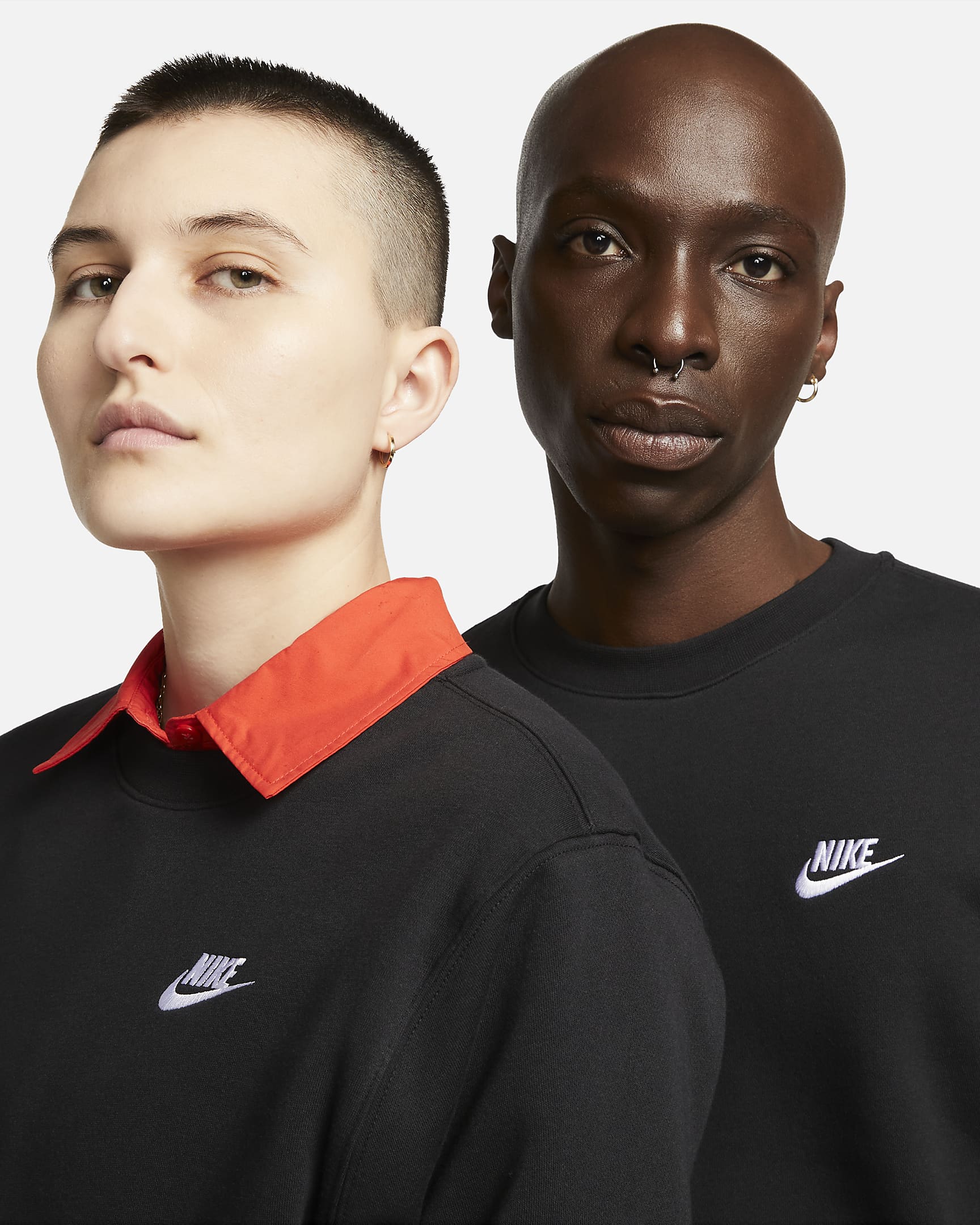 Nike Sportswear Club Fleece Men's Crew - Black/White