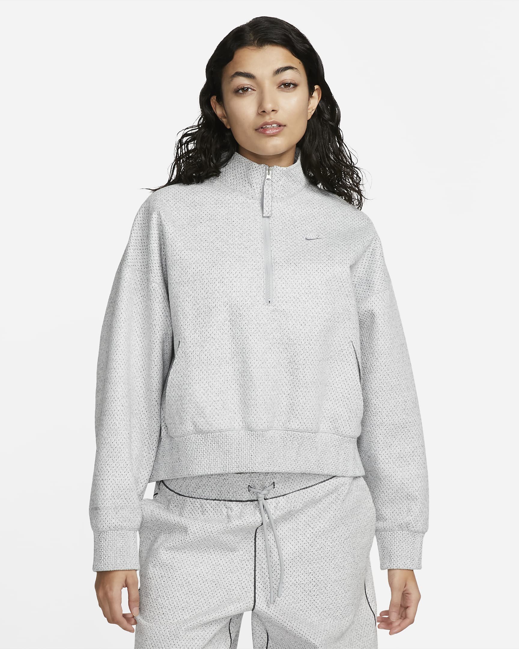 Nike Forward Jacket Women's 1/4-Zip Jacket - Light Smoke Grey/Heather/Anthracite/Light Smoke Grey