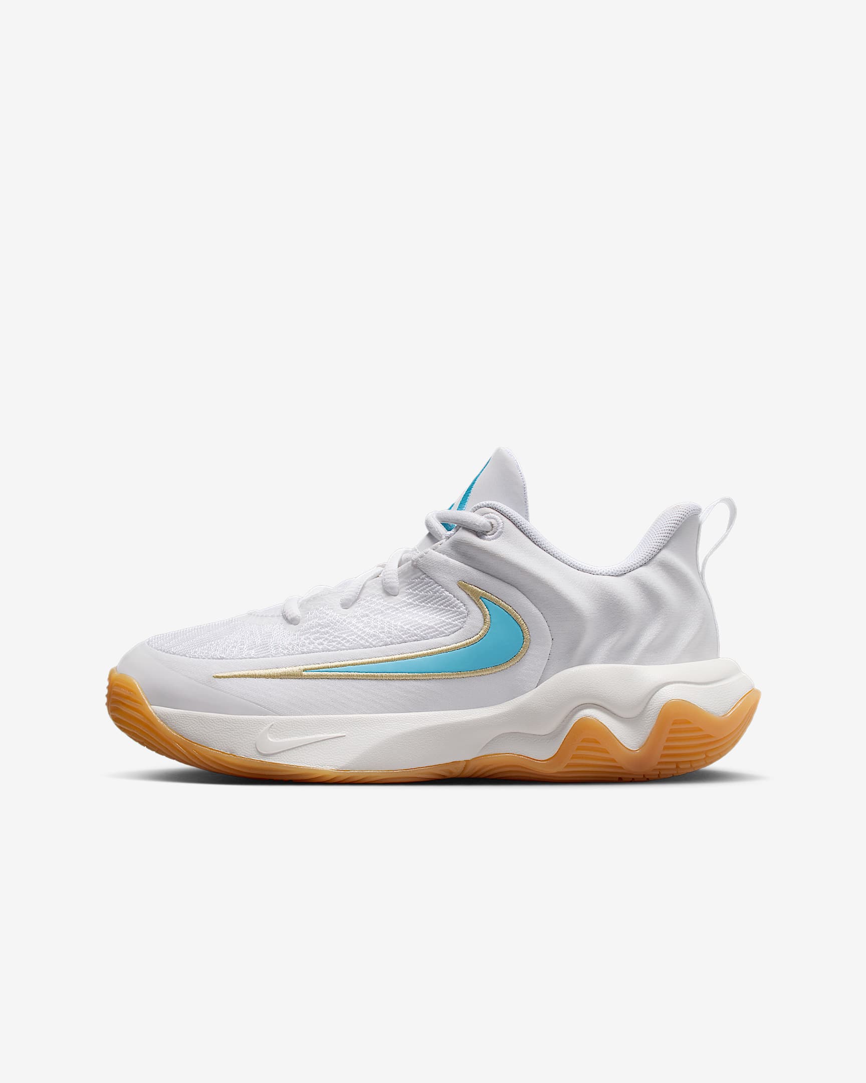 Giannis Immortality 4 Older Kids' Basketball Shoes - White/Team Gold/Gum Yellow/Aquarius Blue
