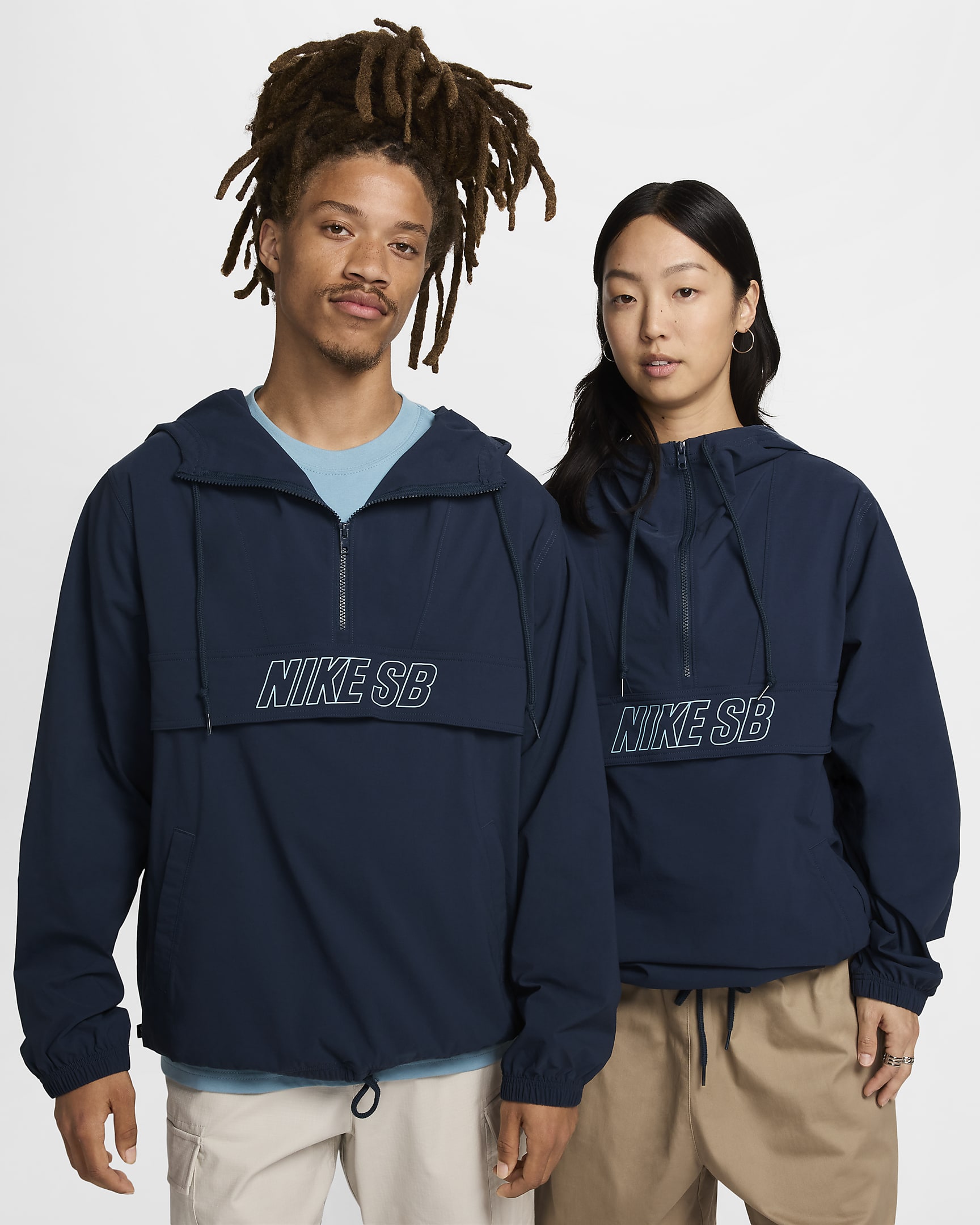 Giacca anorak da skateboard Nike SB - Armory Navy/Denim Turquoise