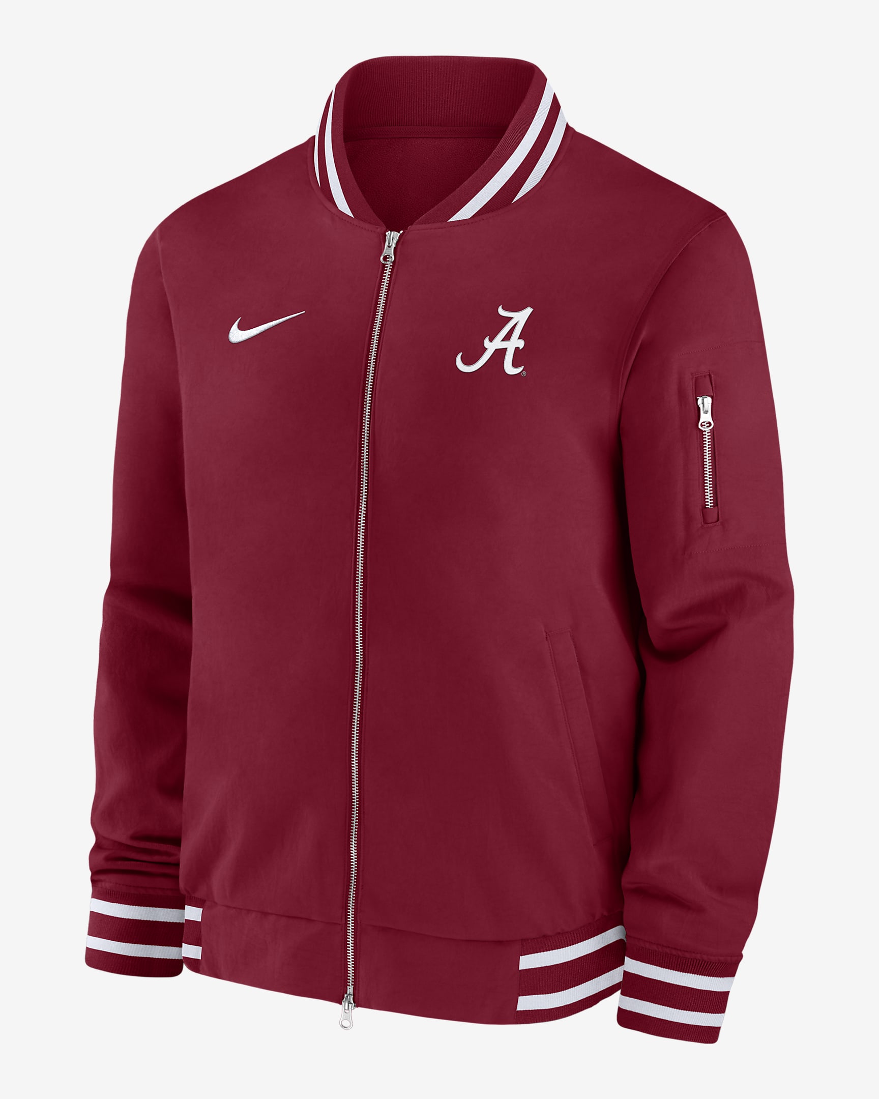 Alabama Crimson Tide Sideline Men's Nike College Full-Zip Bomber Jacket - Team Crimson