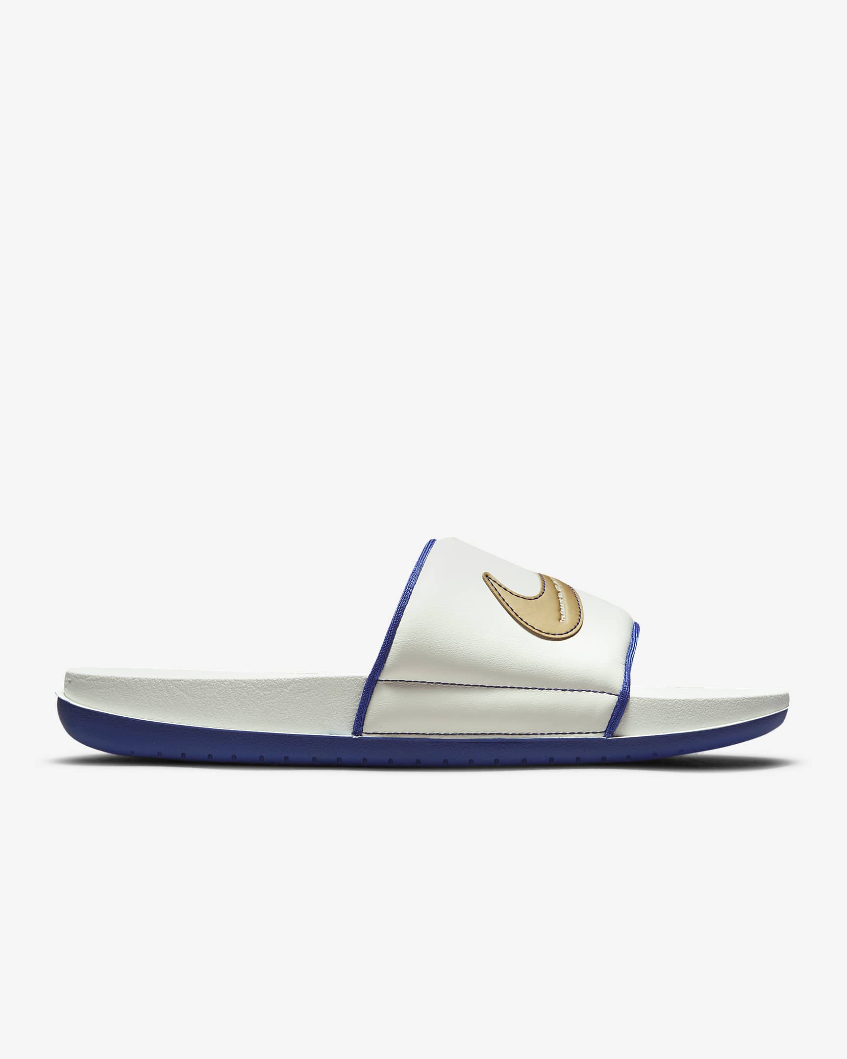 Nike Offcourt Men's Slides - Sail/Deep Royal Blue/Metallic Gold