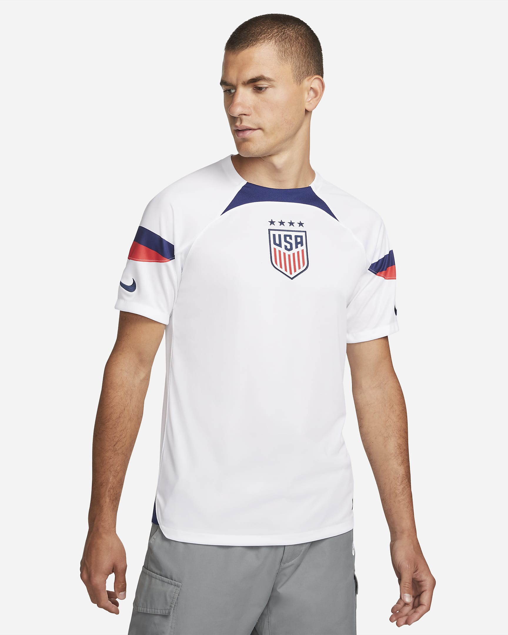 U.S. 2022/23 Stadium Home Men's Nike Dri-FIT Soccer Jersey - White/Loyal Blue/Loyal Blue