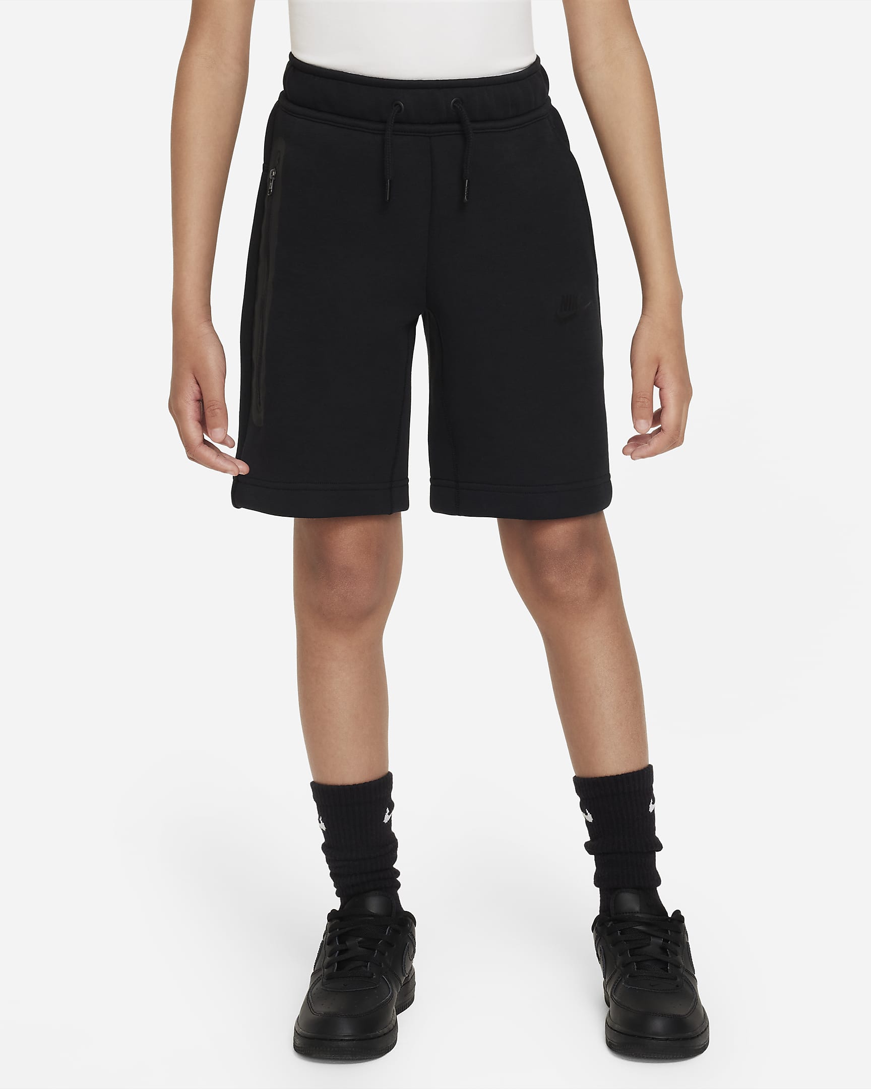 Nike Tech Fleece-shorts til større børn (drenge) - sort/sort/sort