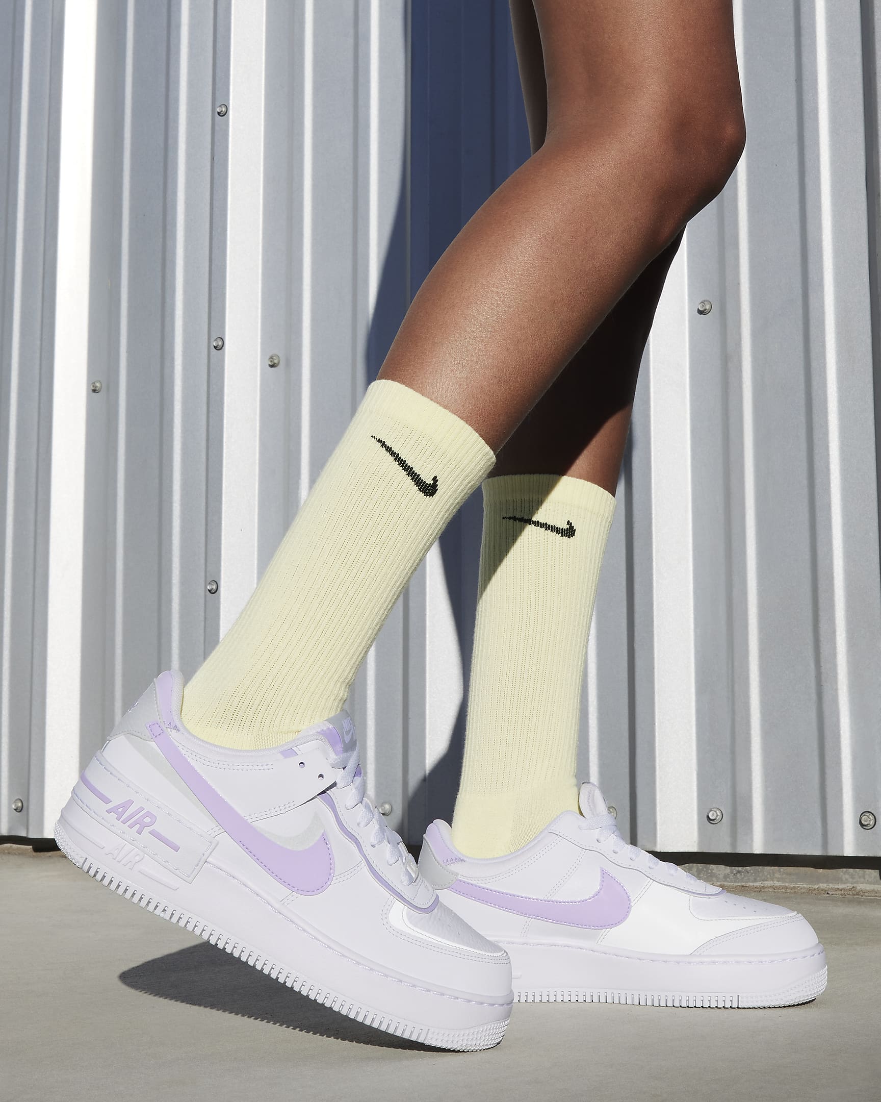 Dámská bota Nike Air Force 1 Shadow - Bílá/Photon Dust/Bílá/Lilac Bloom