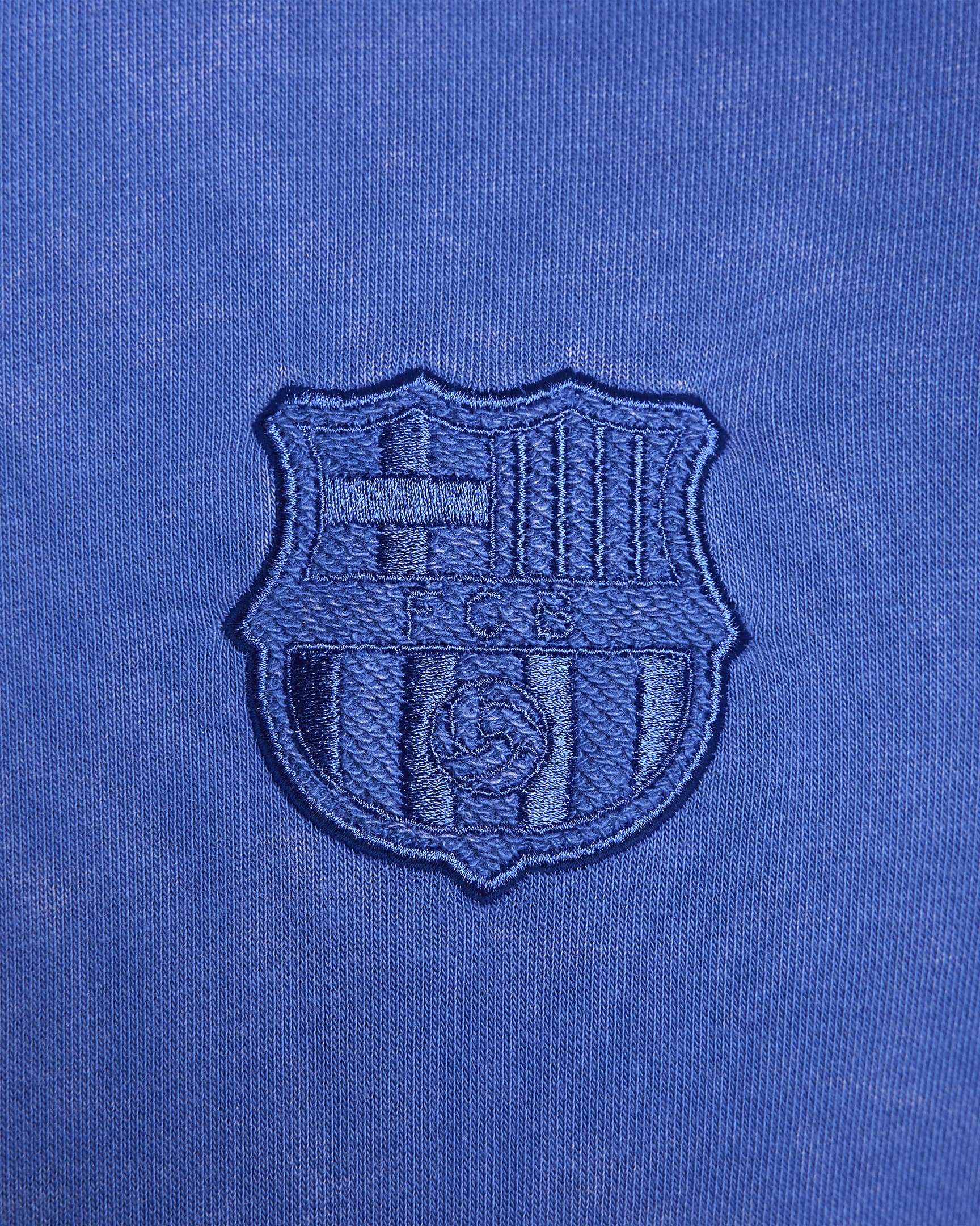 Sweat à capuche et zip en molleton Nike Football FC Barcelona Club 3e tenue pour homme - Hyper Royal/Lime Blast