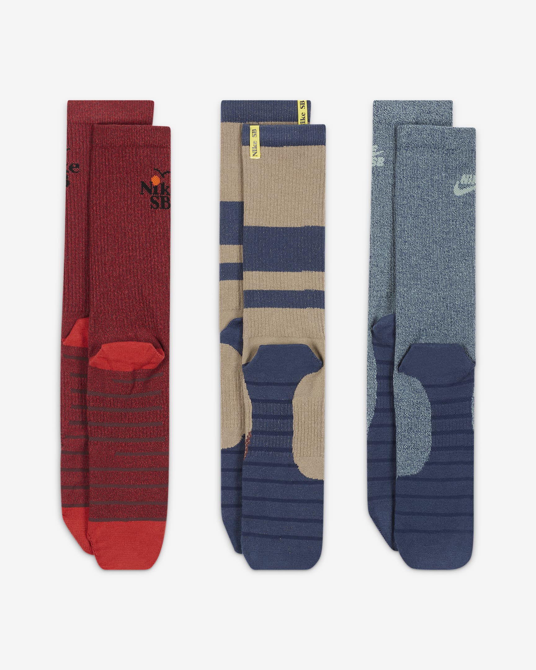 Nike SB Everyday Max Lightweight Skate Crew Socks (3 Pairs). Nike ID