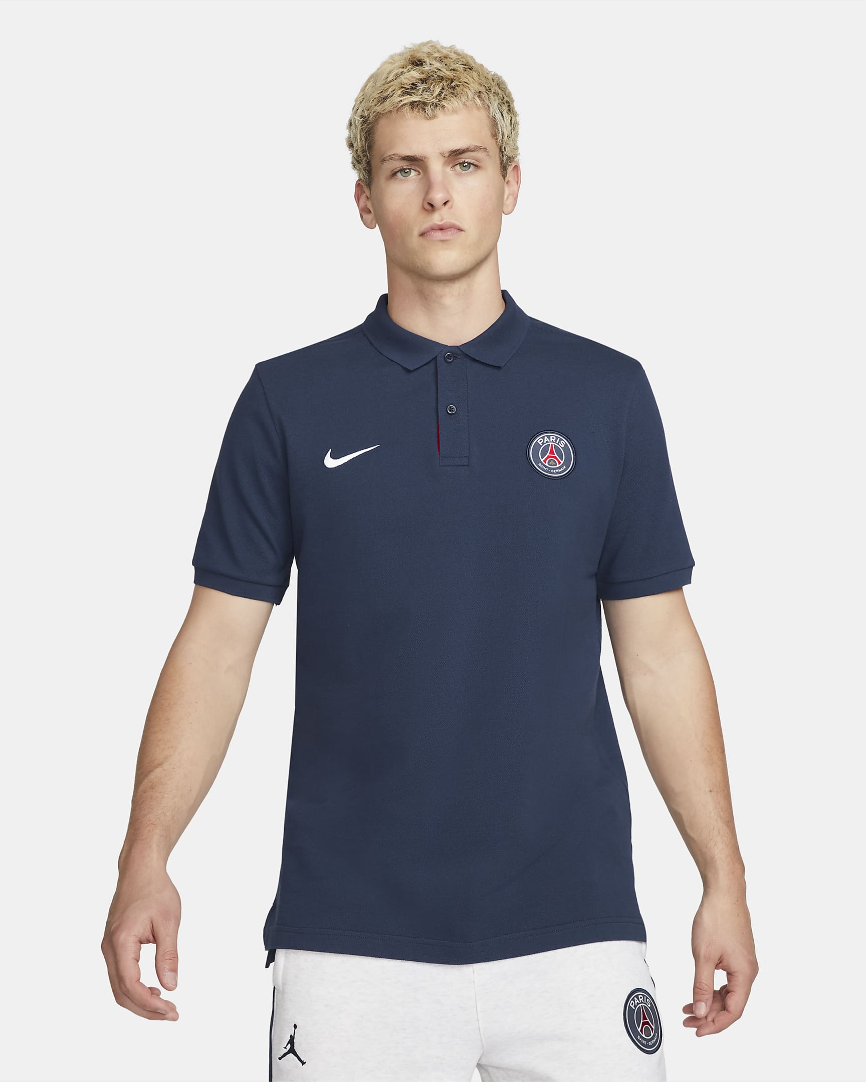 Paris Saint-Germain Men's Polo - Midnight Navy/University Red/White