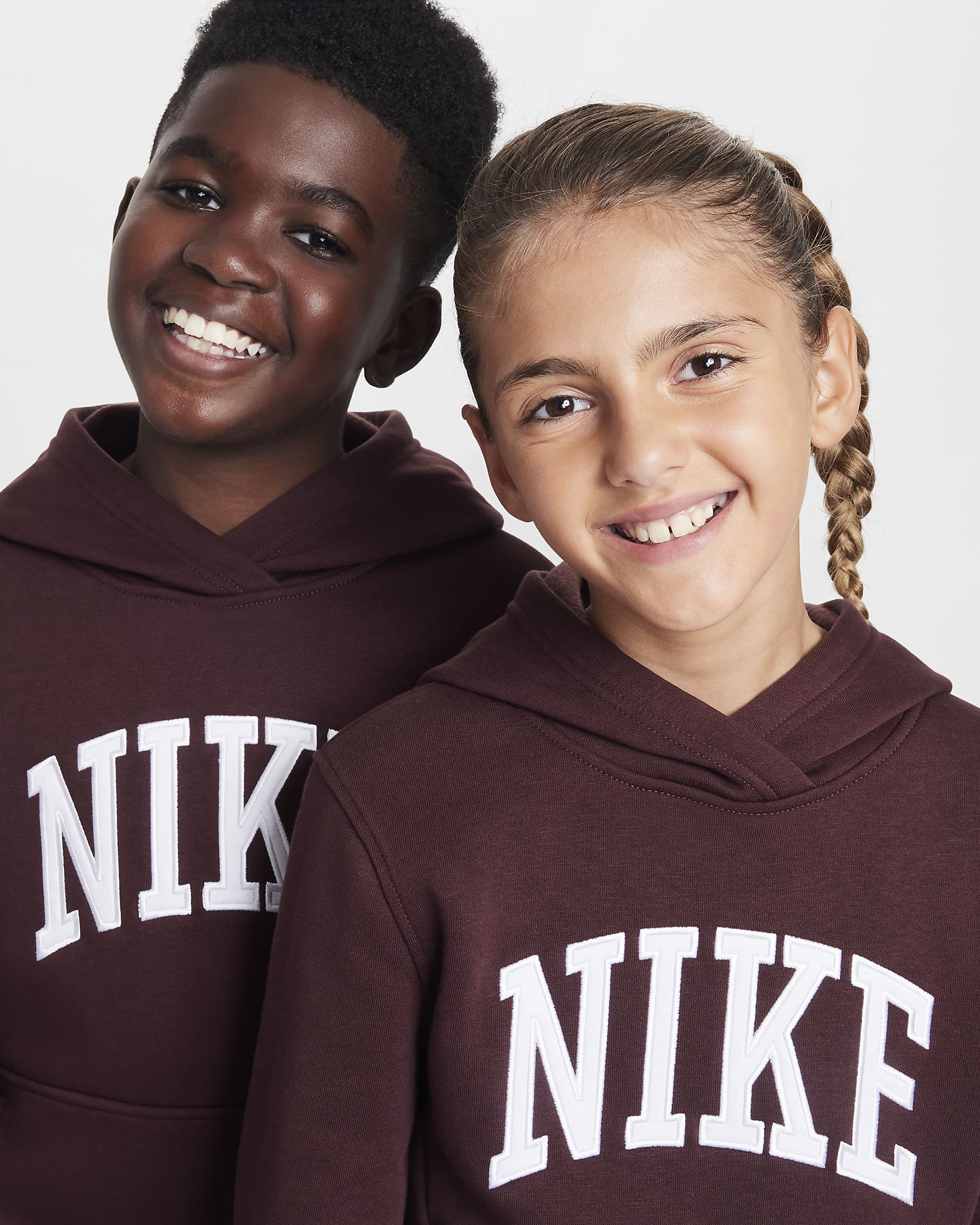 Nike Sportswear Club Fleece Big Kids' Hoodie - Burgundy Crush/White