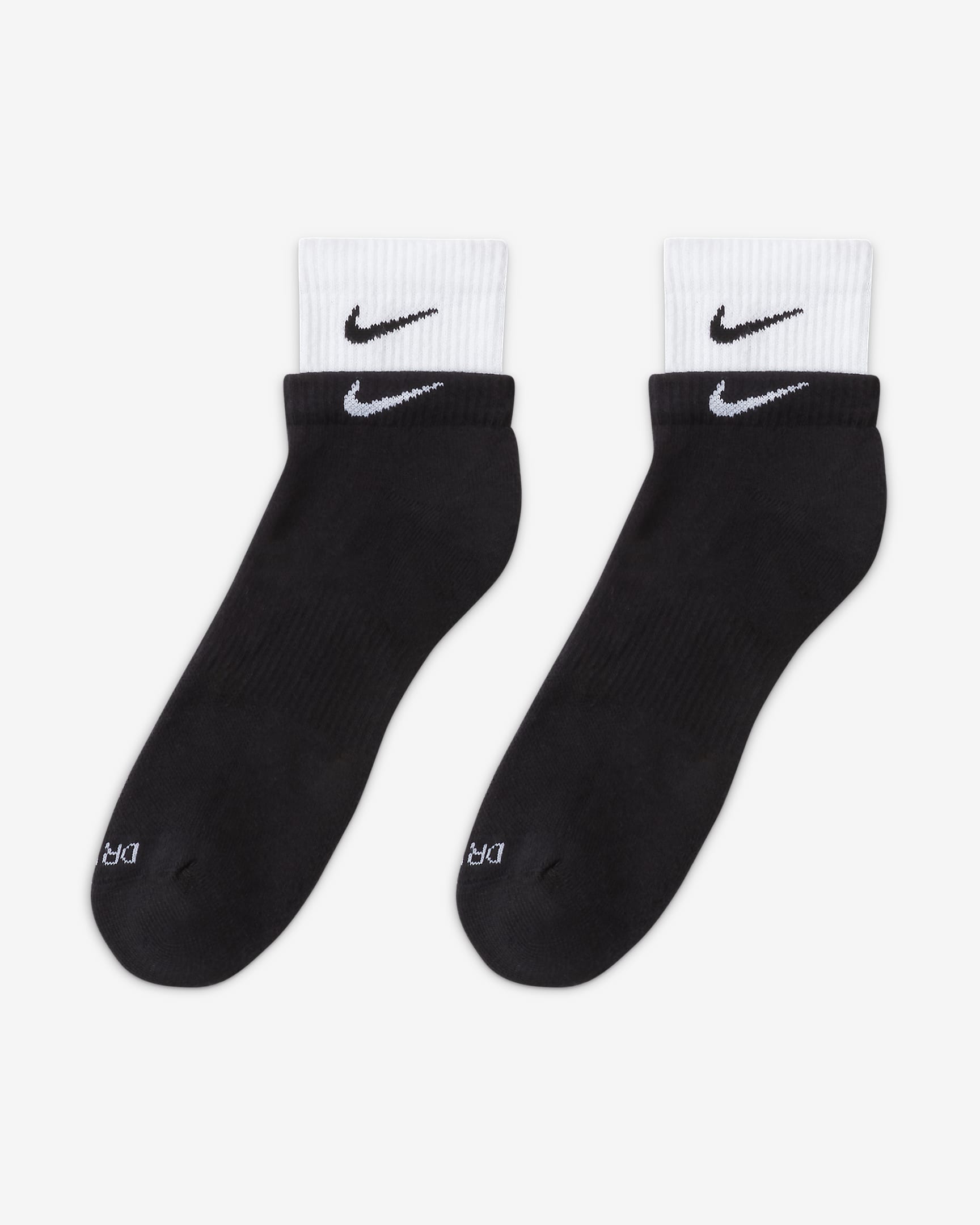 Nike Everyday Plus Cushioned Training Ankle Socks - Black/White/Black