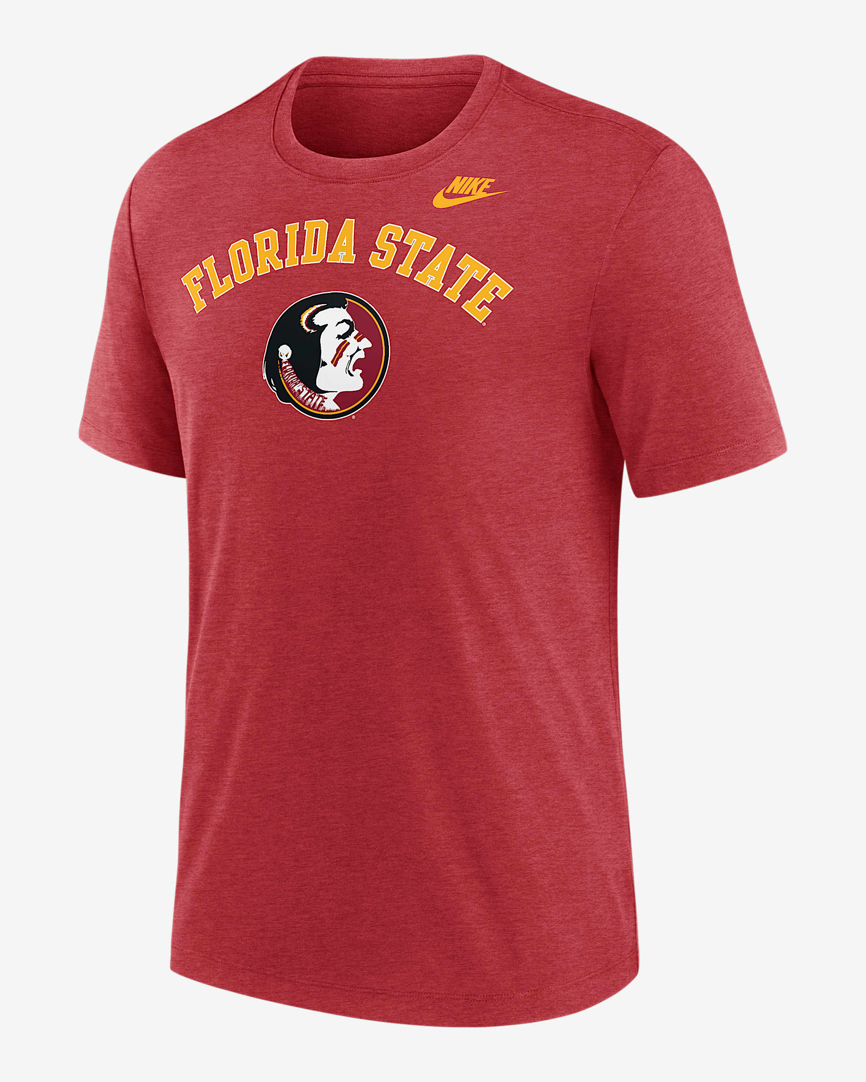 Florida State Legacy Arch Men's Nike College T-Shirt - Dark Team Red Heather
