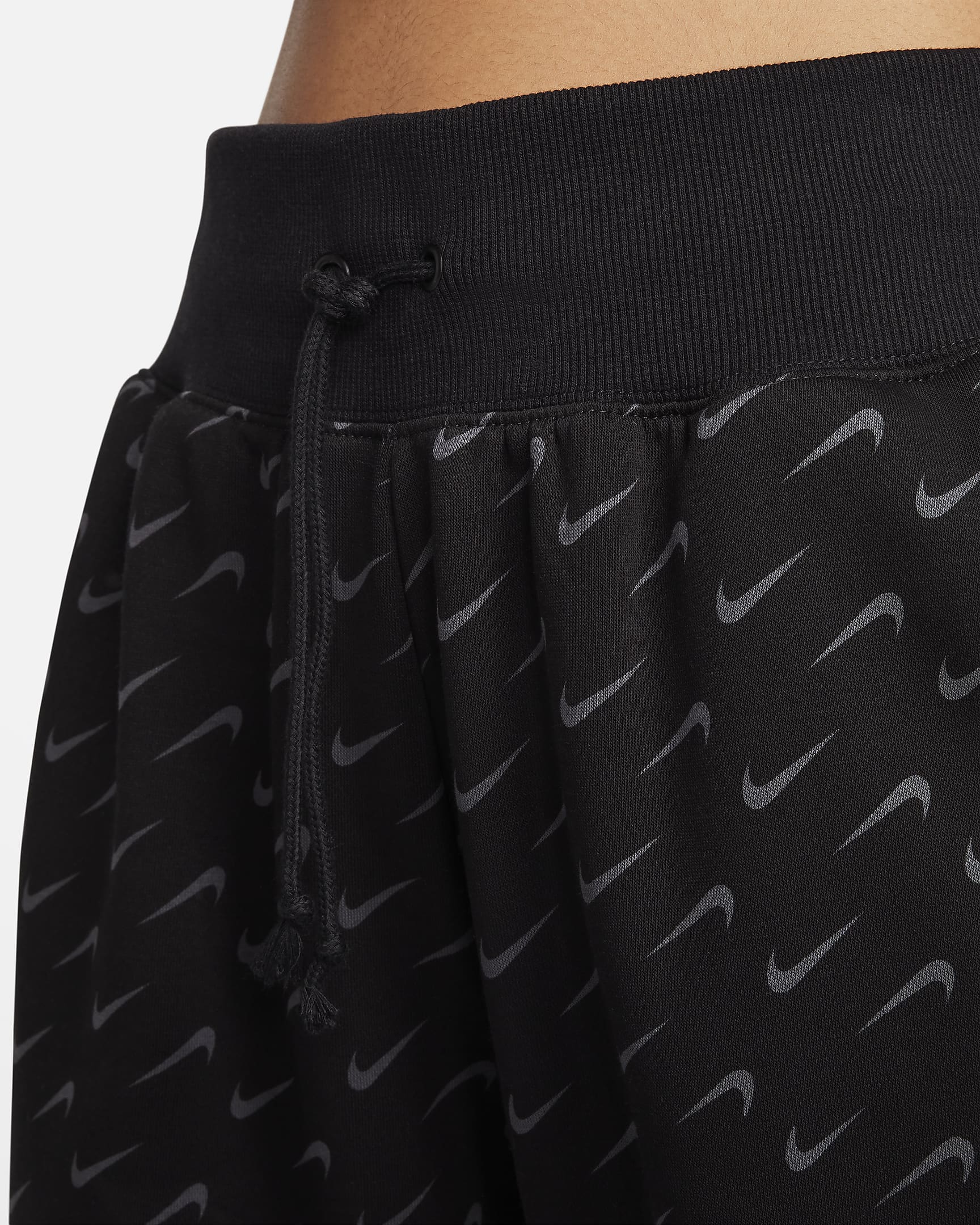 Nike Sportswear Phoenix Fleece Women's Oversized Printed Tracksuit Bottoms - Black
