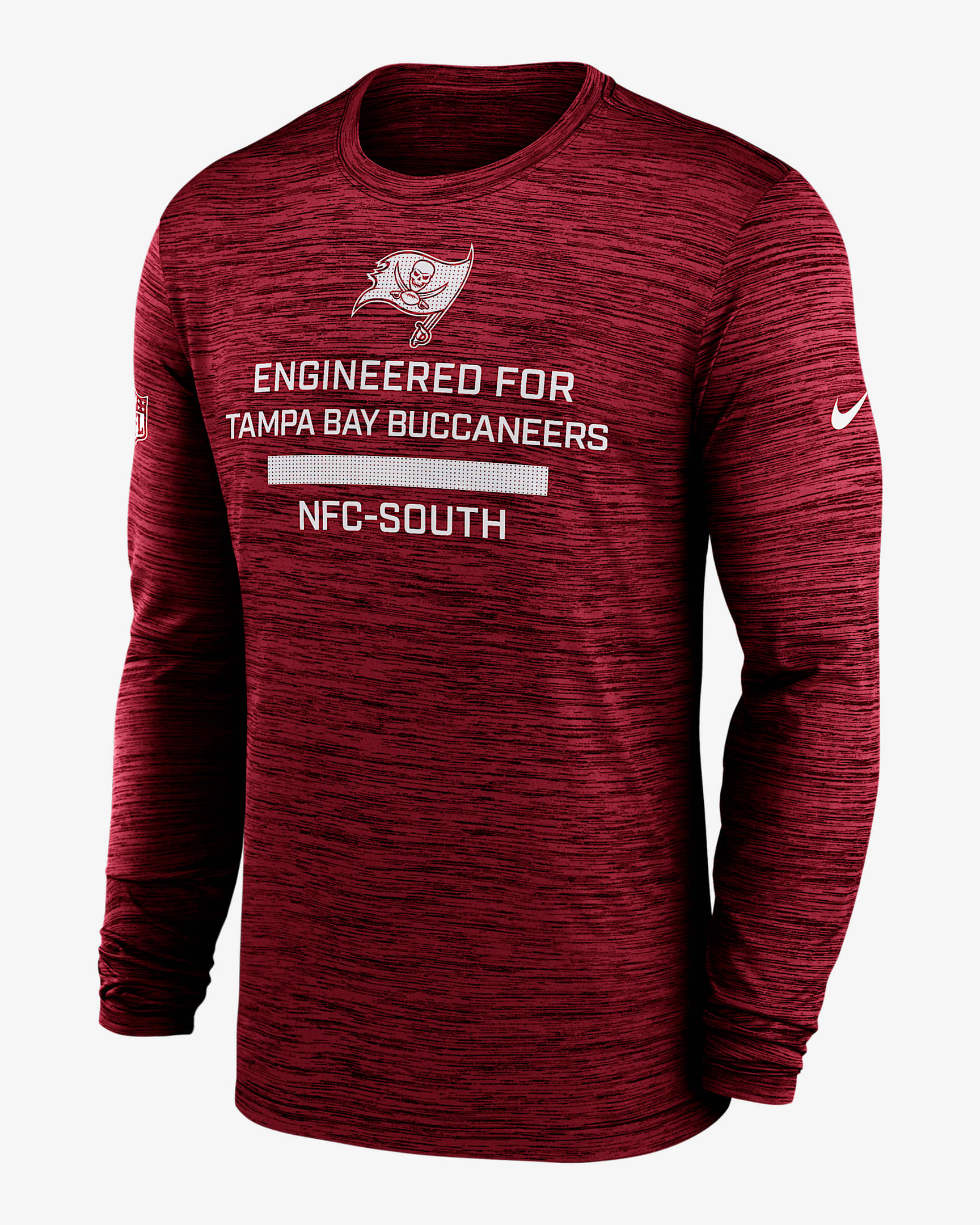 Tampa Bay Buccaneers Sideline Team Issue Velocity Men's Nike Dri-FIT NFL Long-Sleeve T-Shirt - Red
