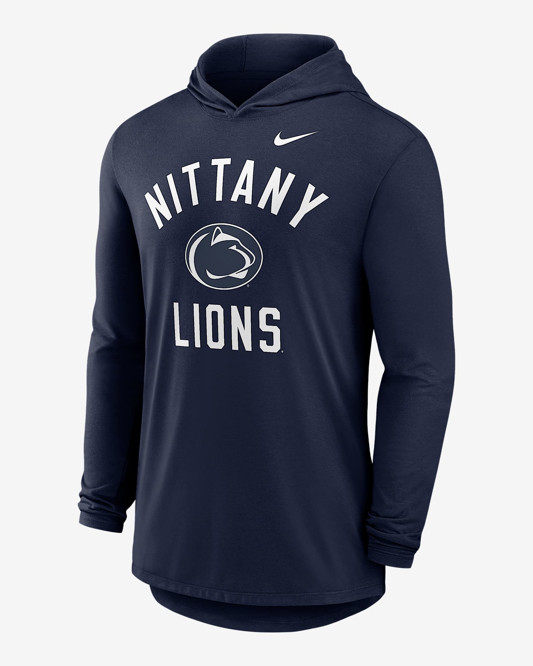Penn State Campus Arch Men's Nike Dri-FIT College Long-Sleeve Hooded T-Shirt - Navy