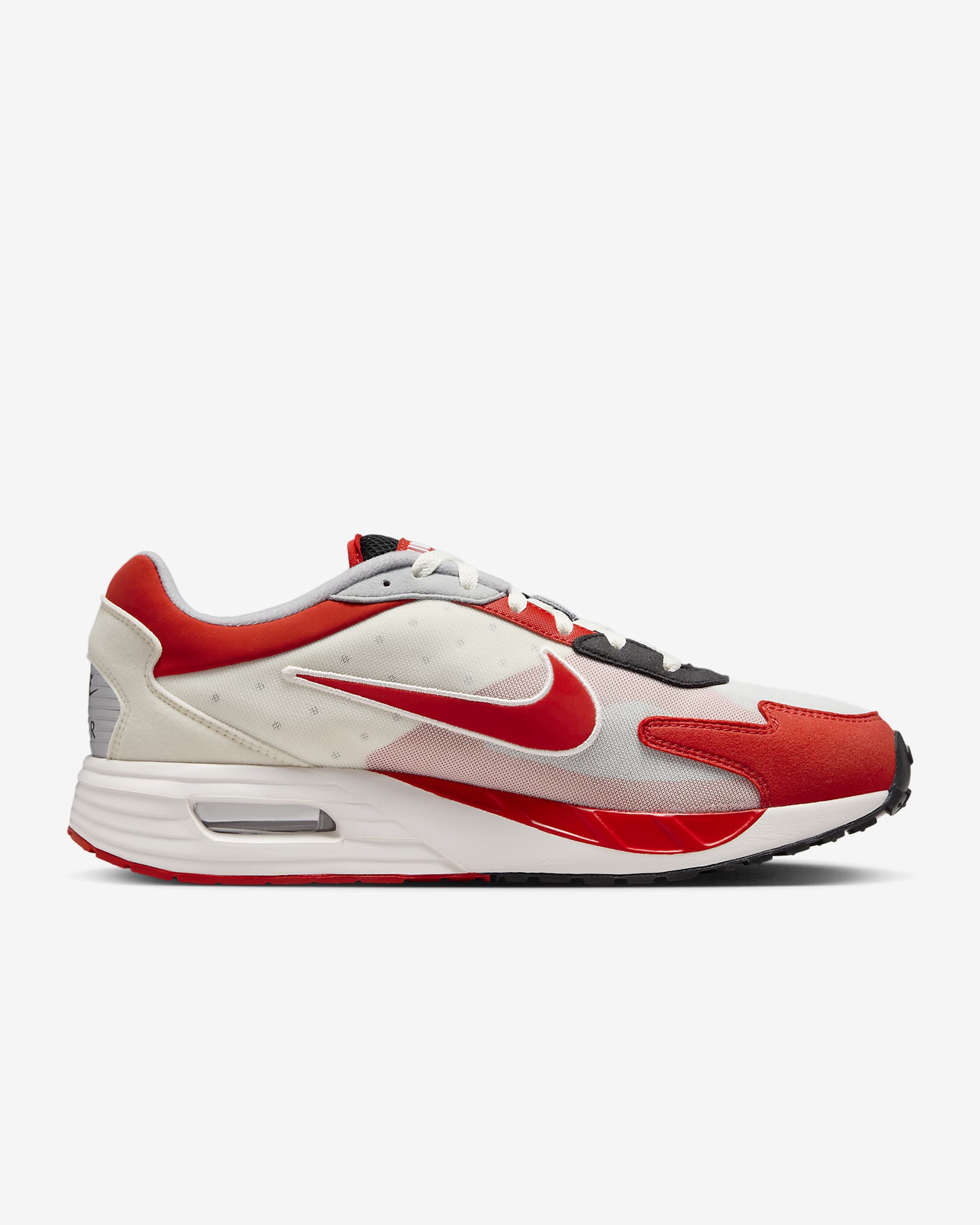 Tenis para hombre Ohio State Nike Air Max Solo - Negro/Fantasma/Rojo universitario/Plata metalizado