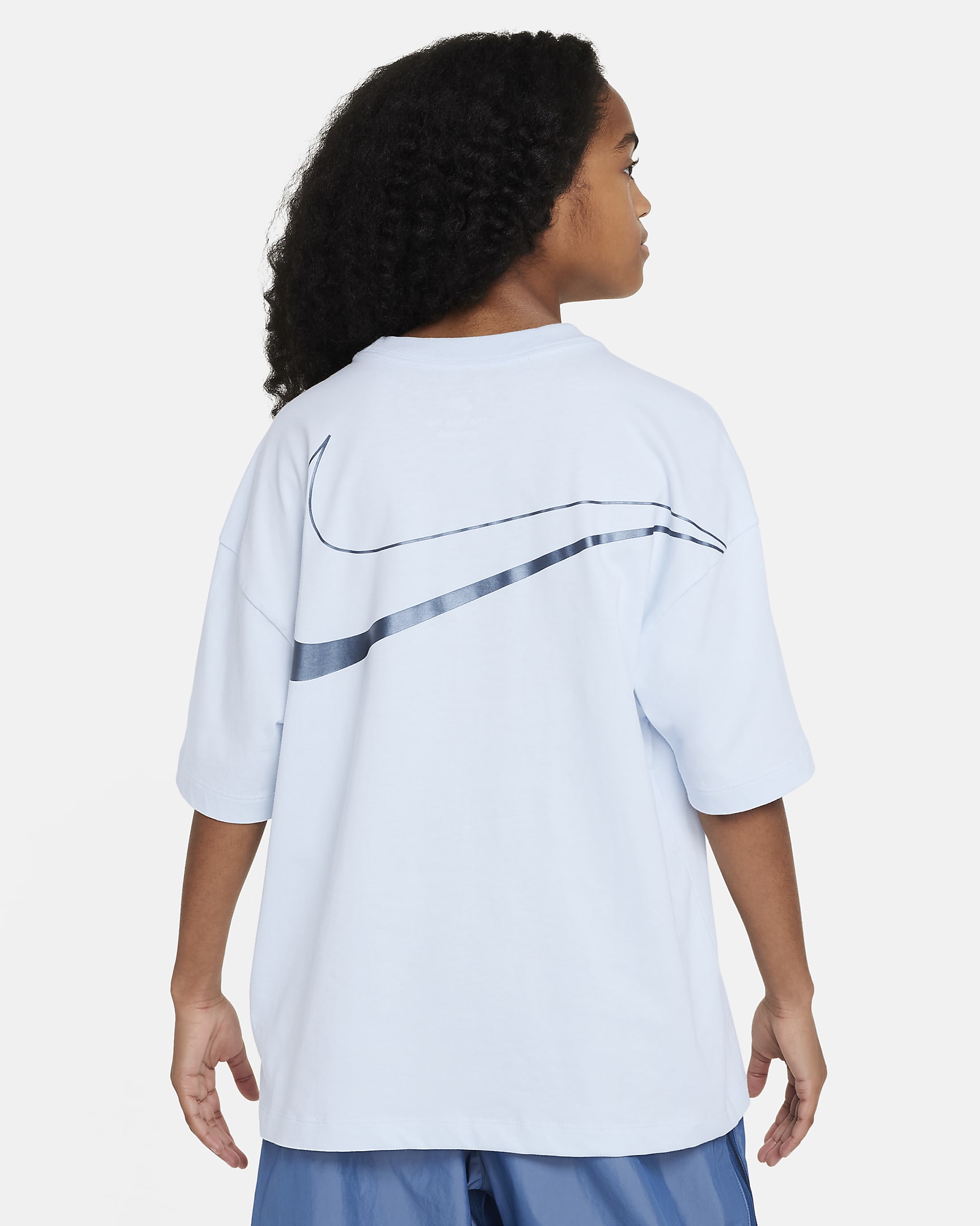 Nike Sportswear Older Kids' (Girls') Oversized T-Shirt - Blue Tint