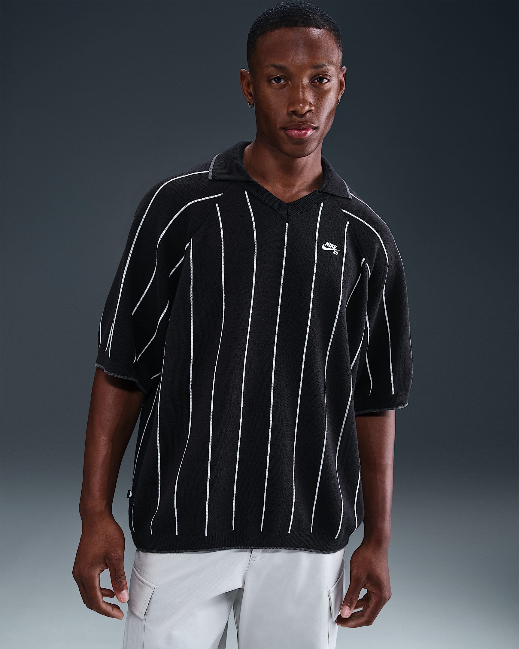 Nike SB Short-Sleeved Polo Skate Sweater - Black/Sail/Black