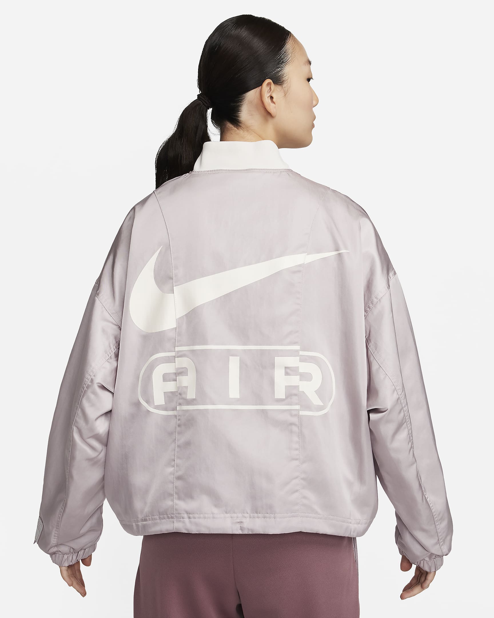 Nike Air Women's Oversized Woven Bomber Jacket - Platinum Violet/Phantom