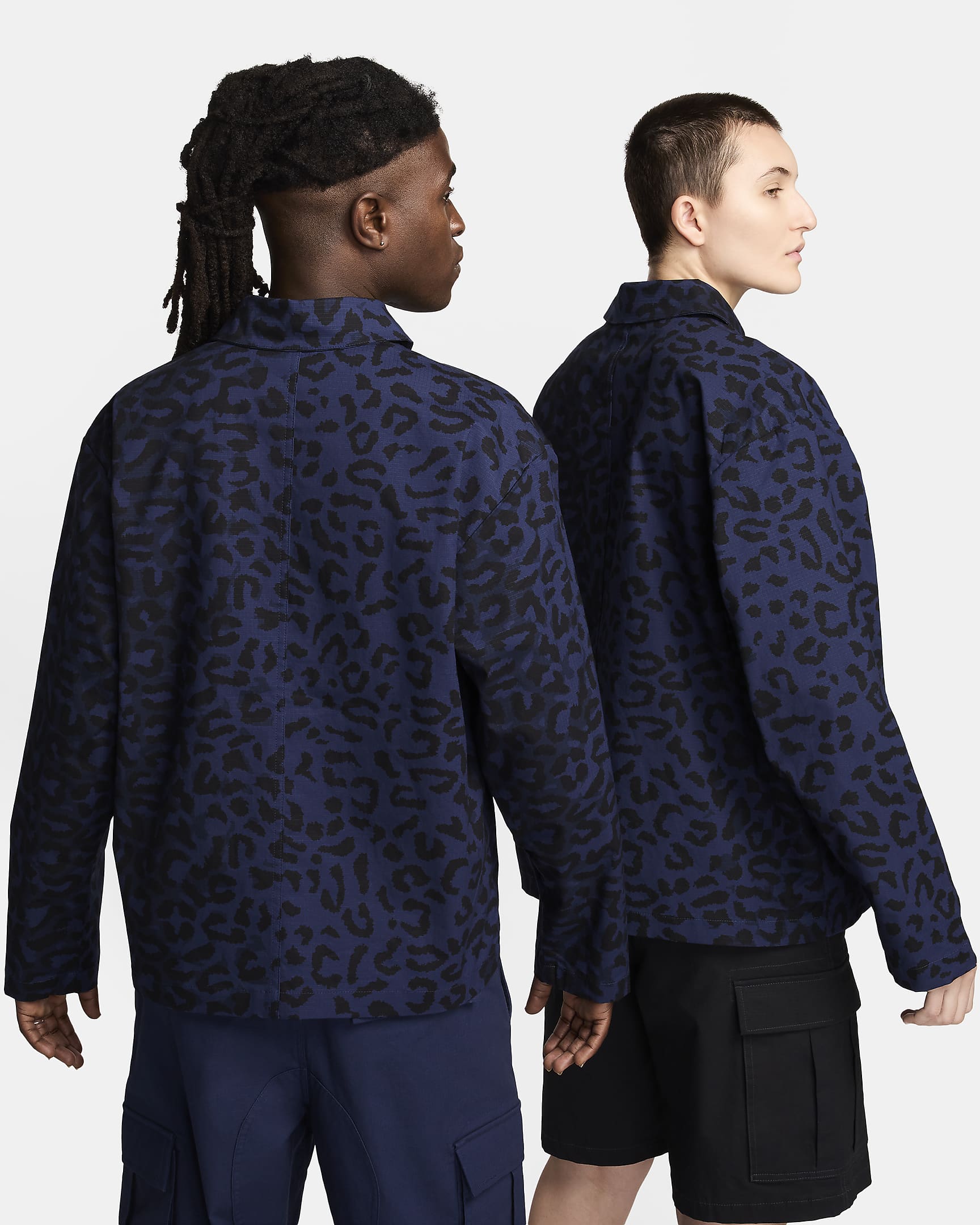 Nike SB All-Over Print Skate Chore Coat - Midnight Navy/White