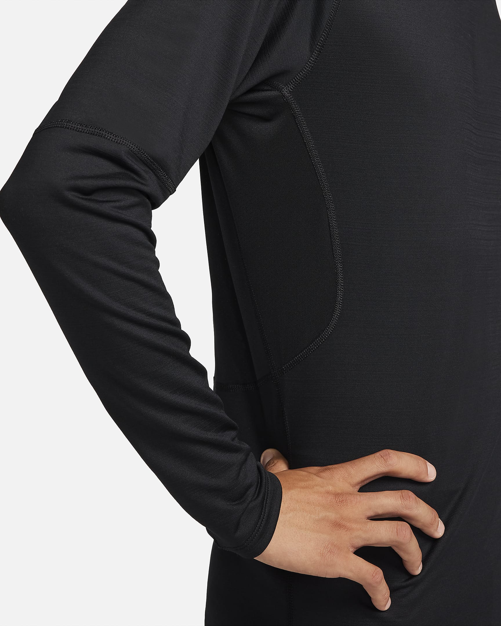 Nike Pro Men's Dri-FIT Warm Long-Sleeve Fitness Mock - Black/White