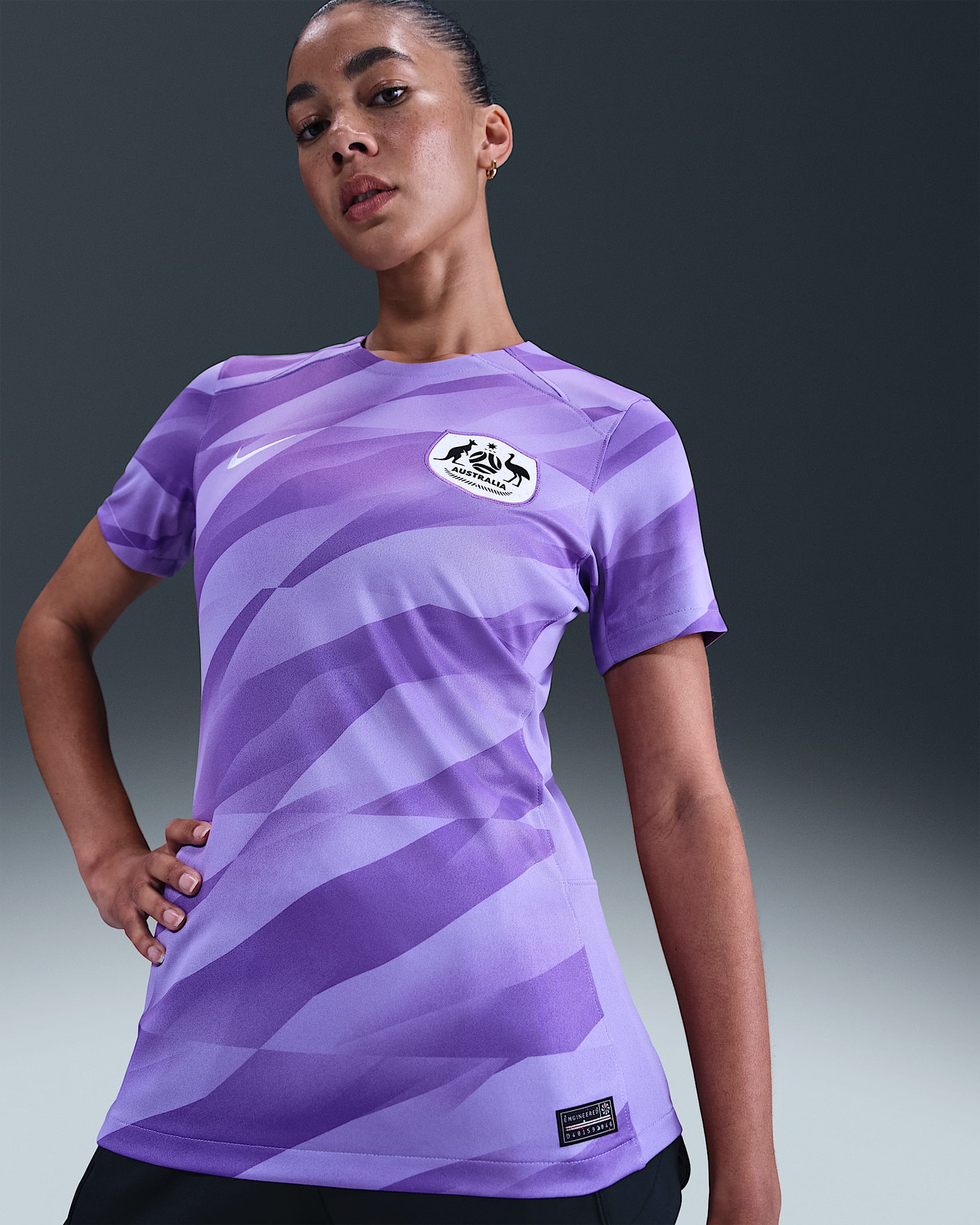 Australia 2024 Stadium Goalkeeper Women's Nike Dri-FIT Football Short-Sleeve Replica Shirt - Space Purple/Action Grape/White