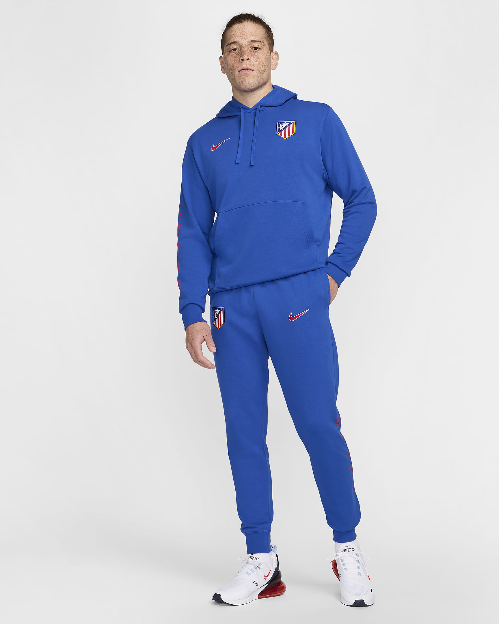 Atlético de Madrid Club Thuis Nike voetbaljoggingbroek van sweatstof voor heren - Game Royal/Light Crimson