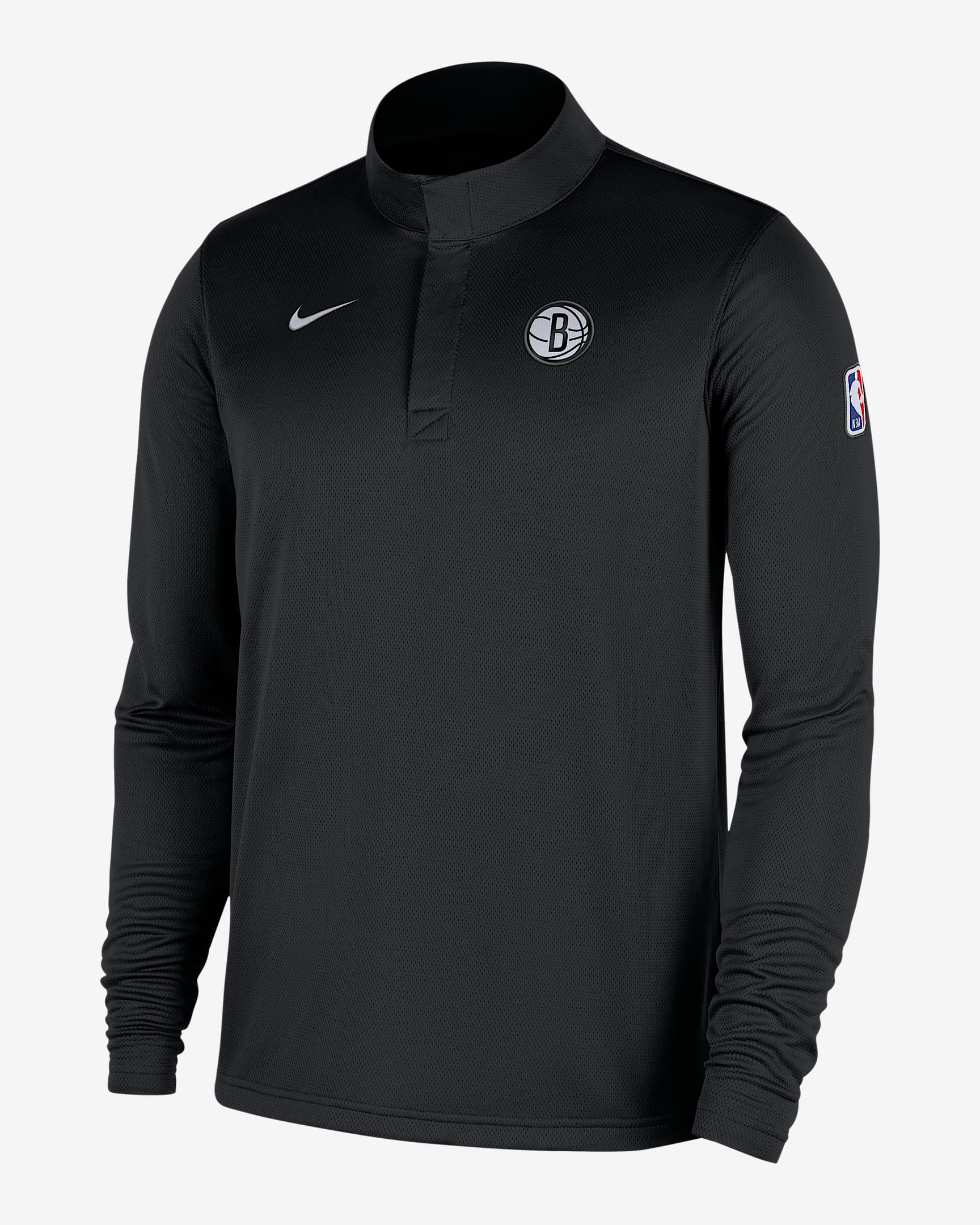 Brooklyn Nets Men's Nike Dri-FIT NBA 1/4-Zip Long-Sleeve Top - Black/White